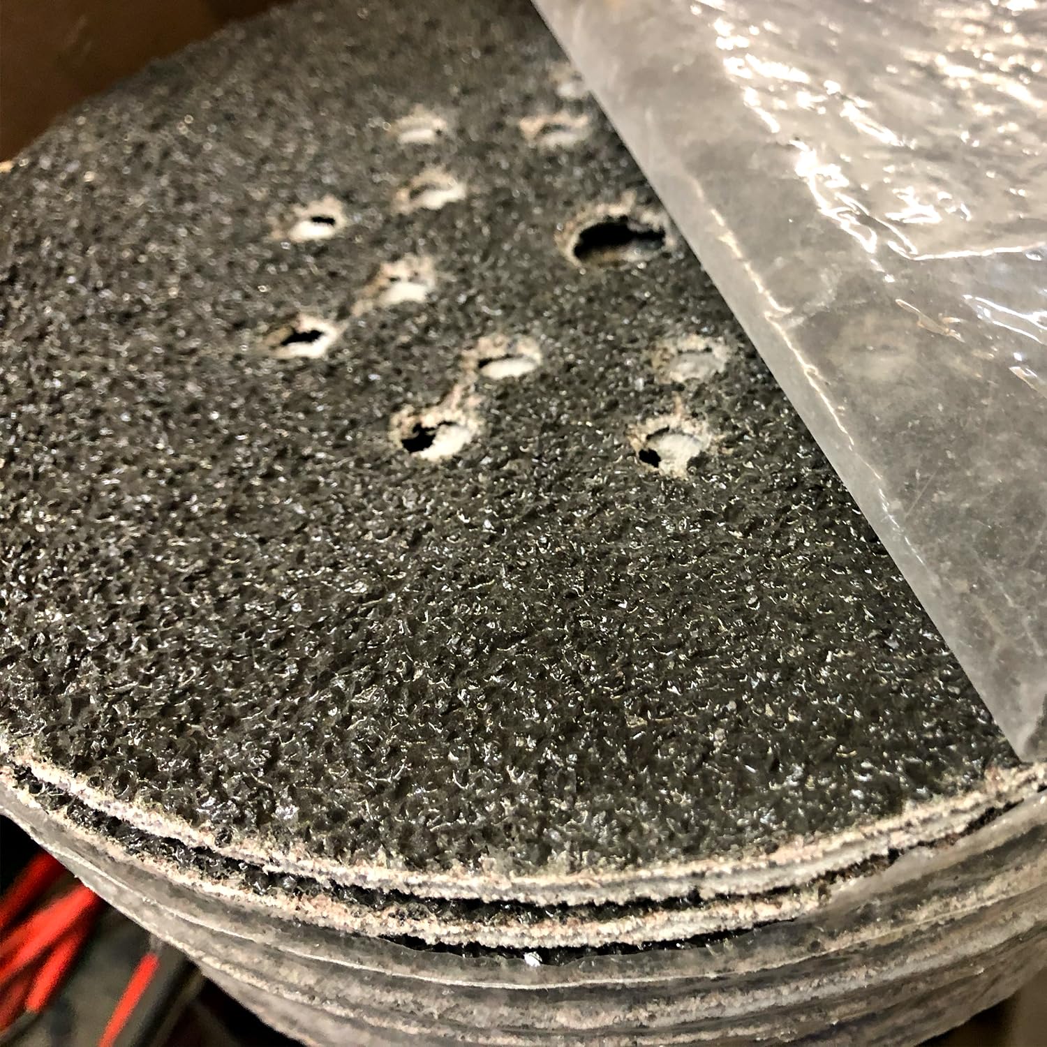 10x Klett Schleifscheibe K16-225 mm schwarz mit einer Kombilochung und einer extra-groben Körnung von 16