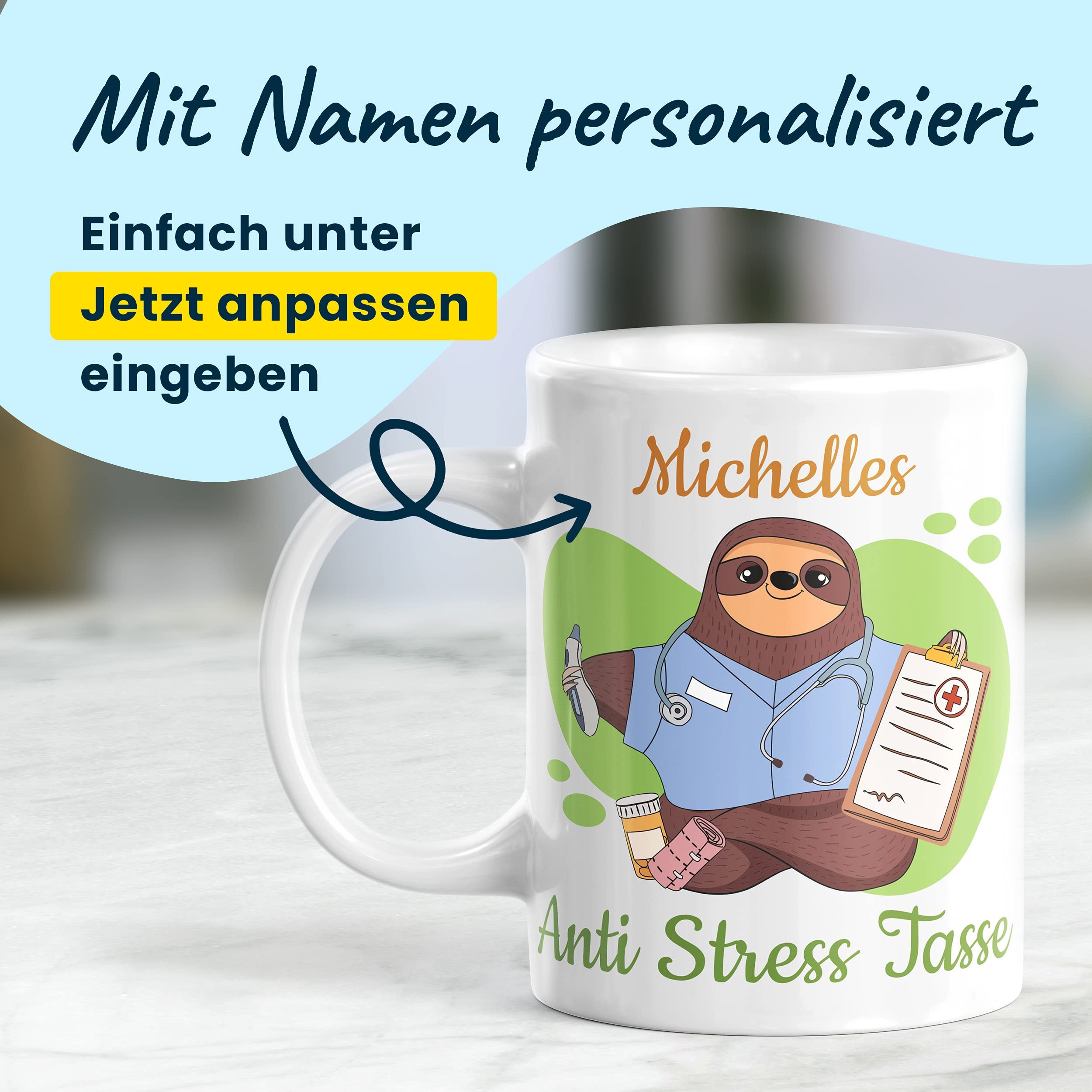 HELDENTASSEN Personalisierte Tasse Für Altenpflegerin – Keramiktasse 330 Ml Mit Namen & Spruch, Individuelles Geschenk