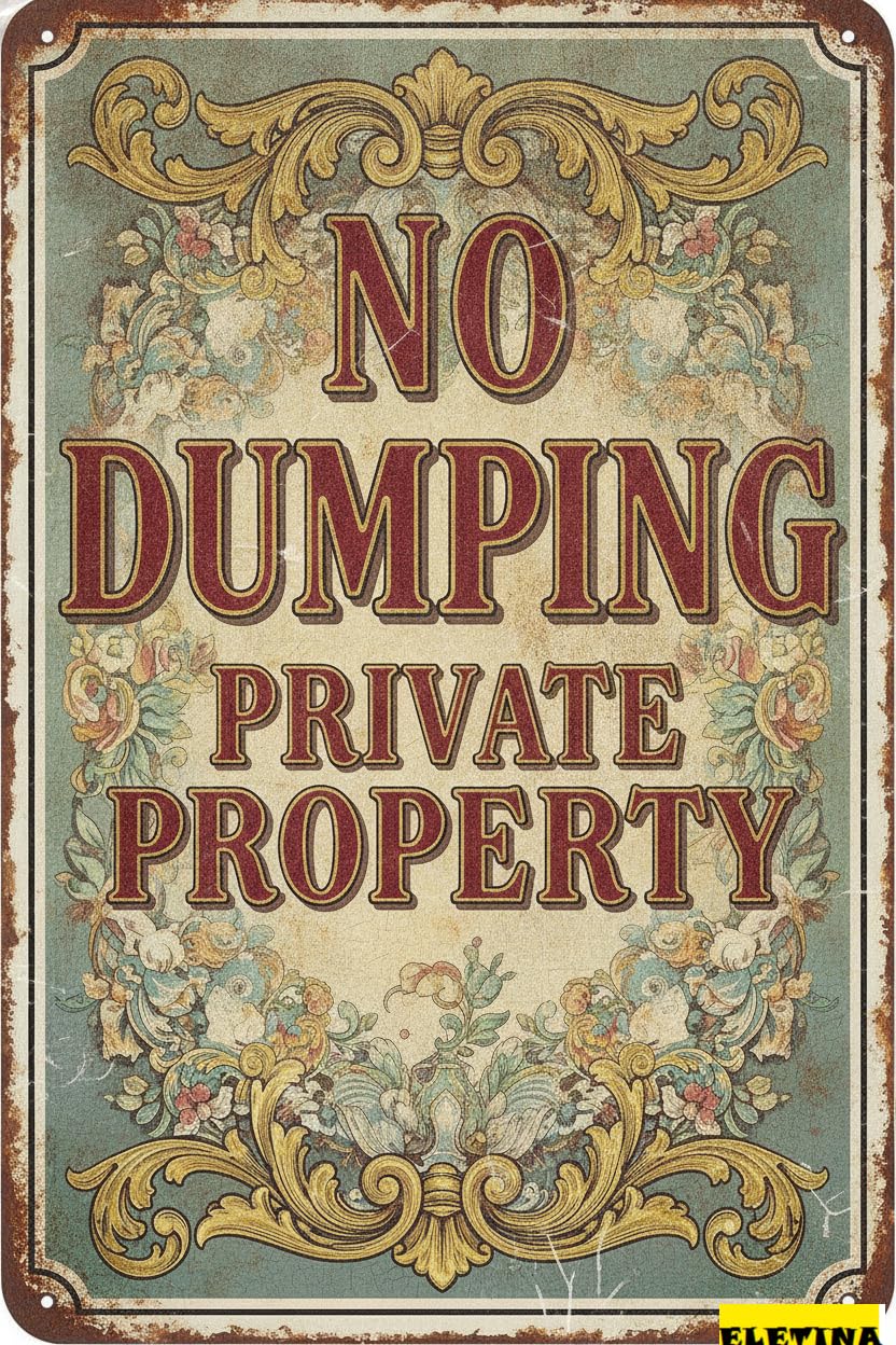 Personalized Sign for Man Cave No Dumping 8x12 Inch Street Yard S - No Arrojar Basura - No Dumping Allowed - No Dumping S Private Property - No Dumping S English And Spanish - No Littering Decorative