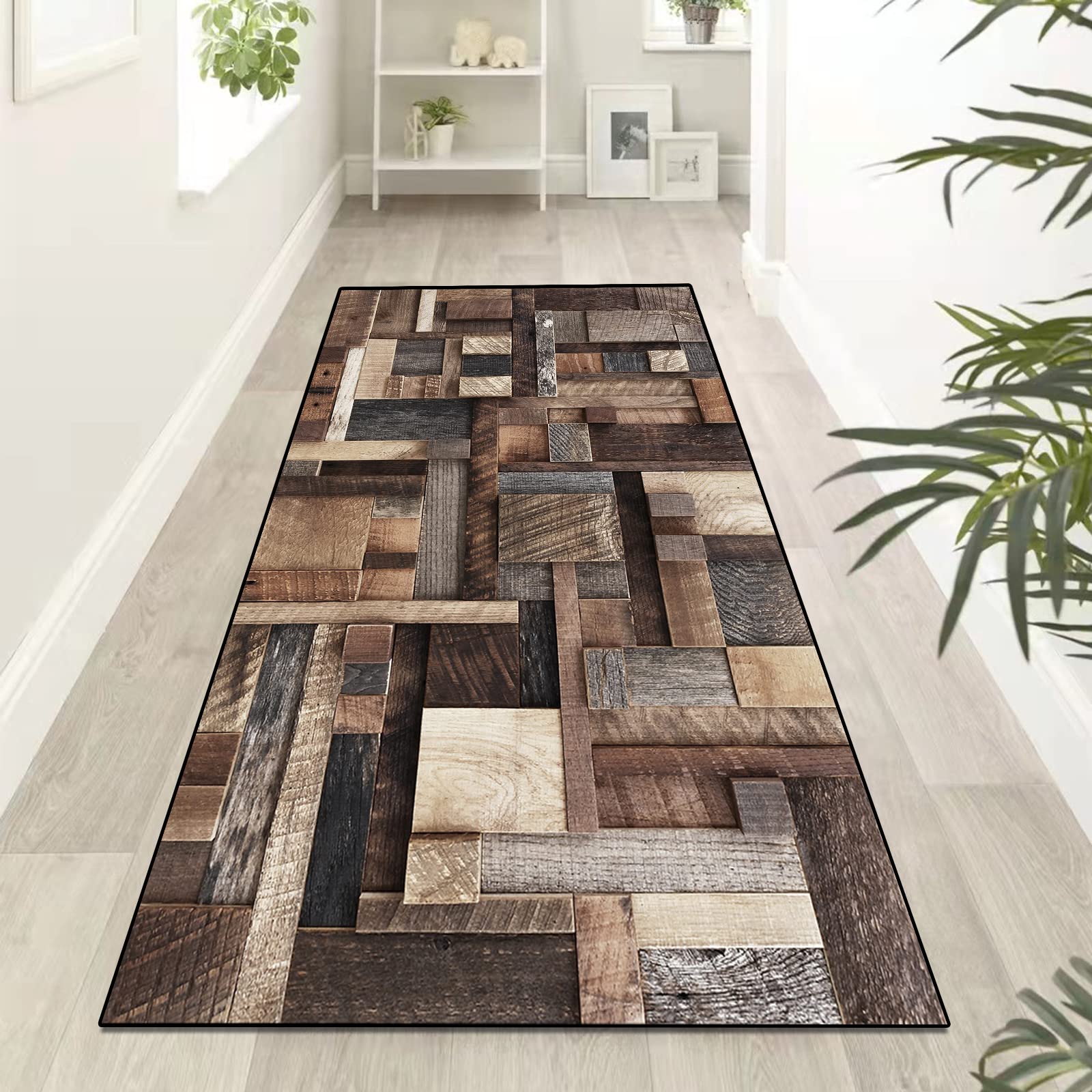 Tapis Couloir Long Antidérapant Lavable Single Tree Forest – Tapis Chambre, Cuisine, Entrée – Velours Cristal Doux Plusieurs Tailles