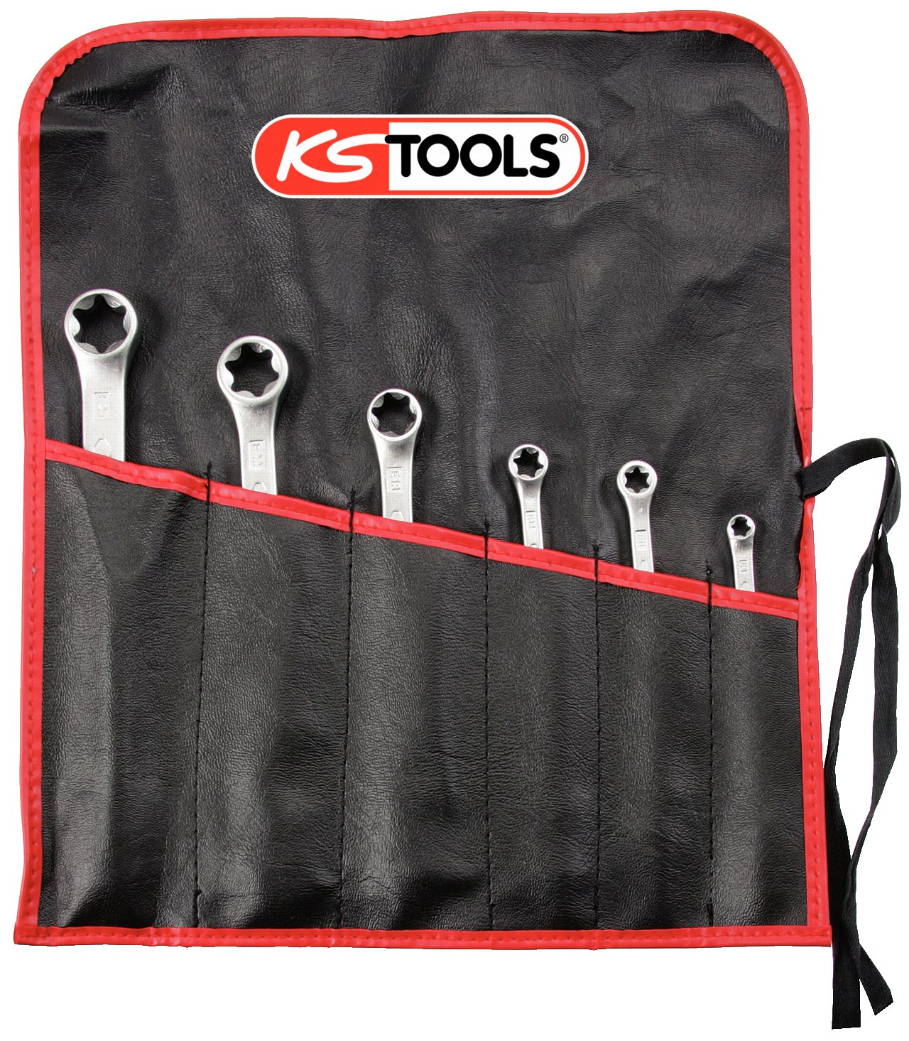 KS Tools 911.0370 Jeu de 6 Clés polygonales droites TORX - en trousse | Jeu de 6 clés polygonales droites TORX® - en trousse, Chrome Vanadium