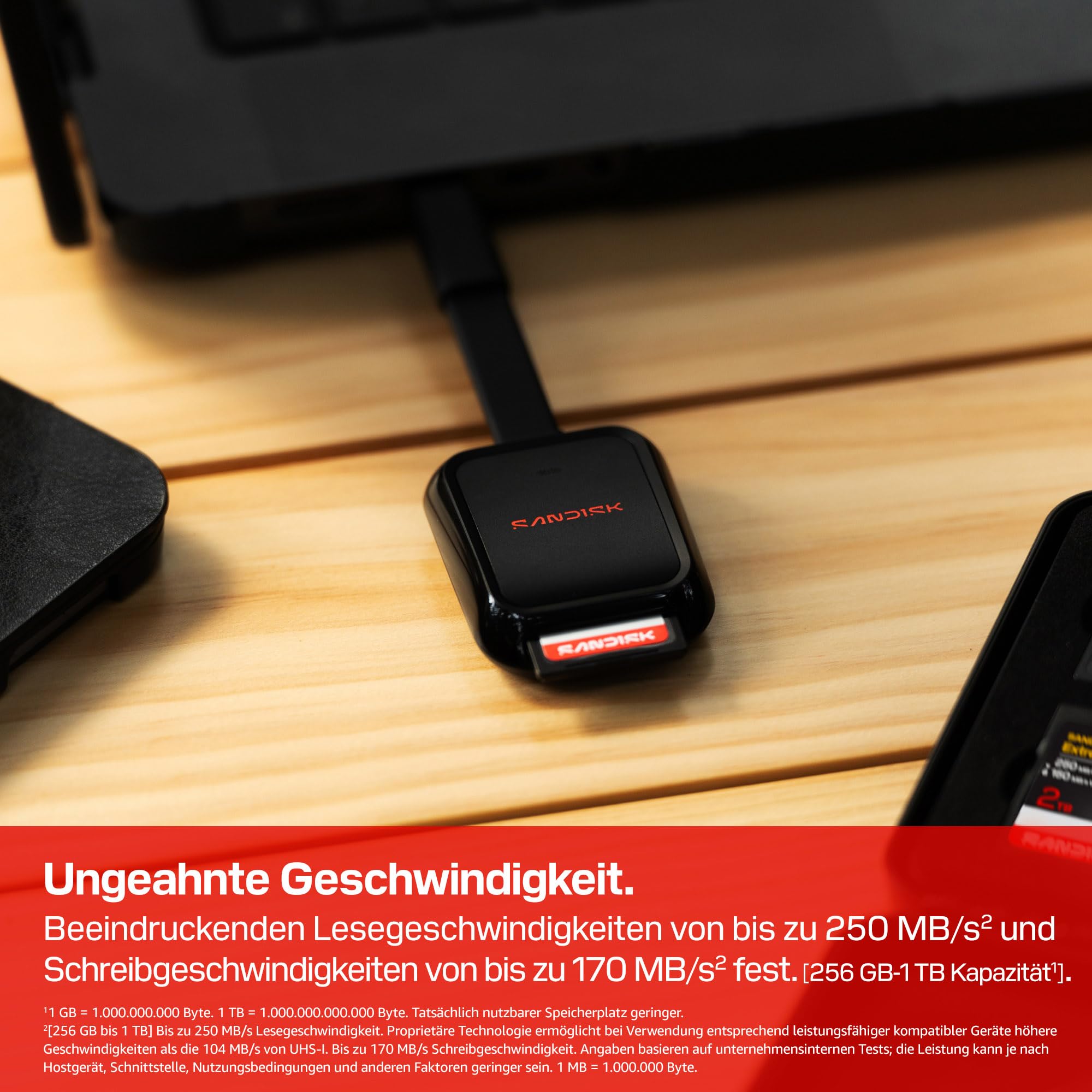 SANDISK Extreme PRO SD UHS-I-Karte 128 GB (bis zu 250 MB/s Lesegeschwindigkeit und 120 MB/s Schreibgeschwindigkeit, 4K-UHD-Video, U3, V30) Sandisk App