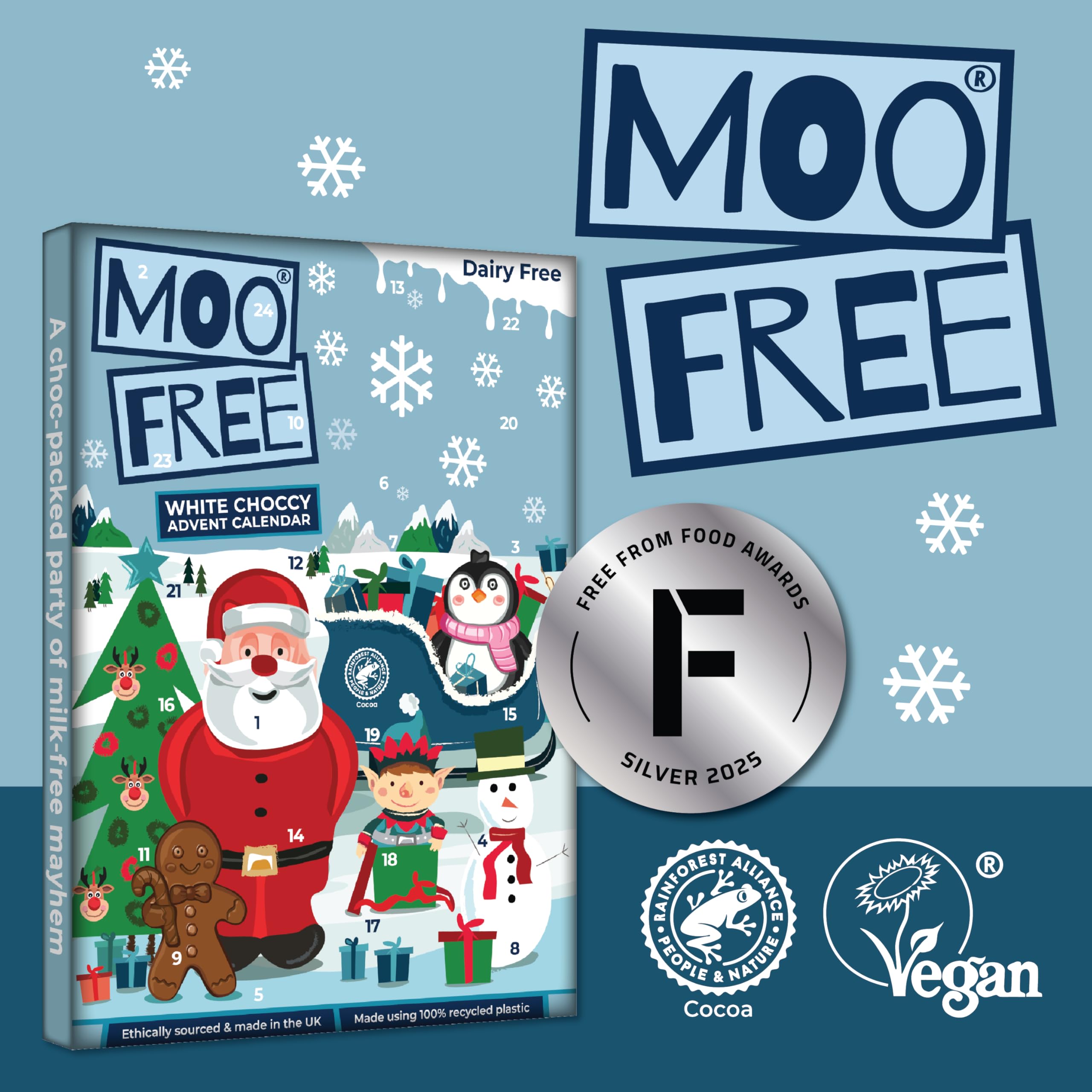 Moo Free White & Milk Chocolate Alternative Advent Calendars (Blau - Weiße Schokolade Alternative)