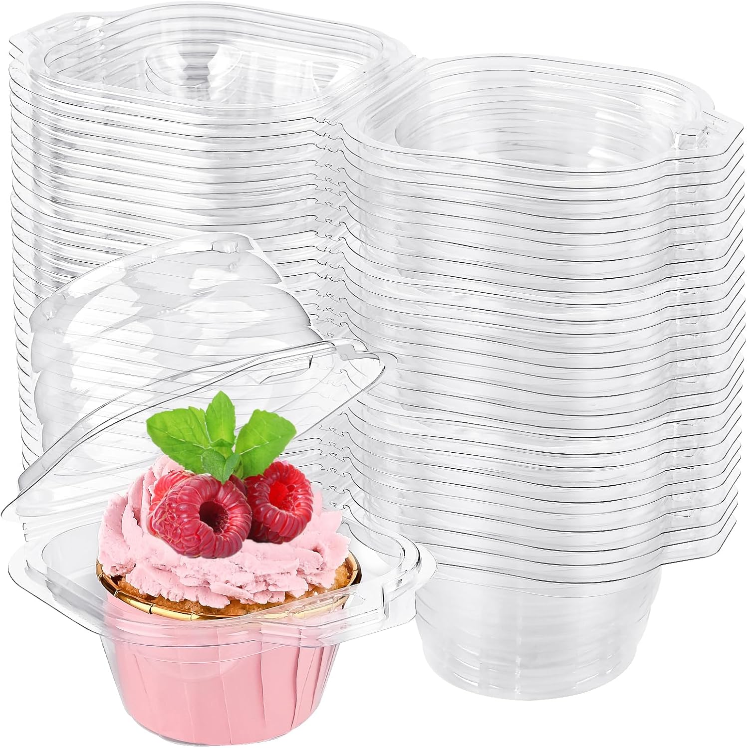 TOFLEN Individual Cupcake Containers (100Count) Bulk