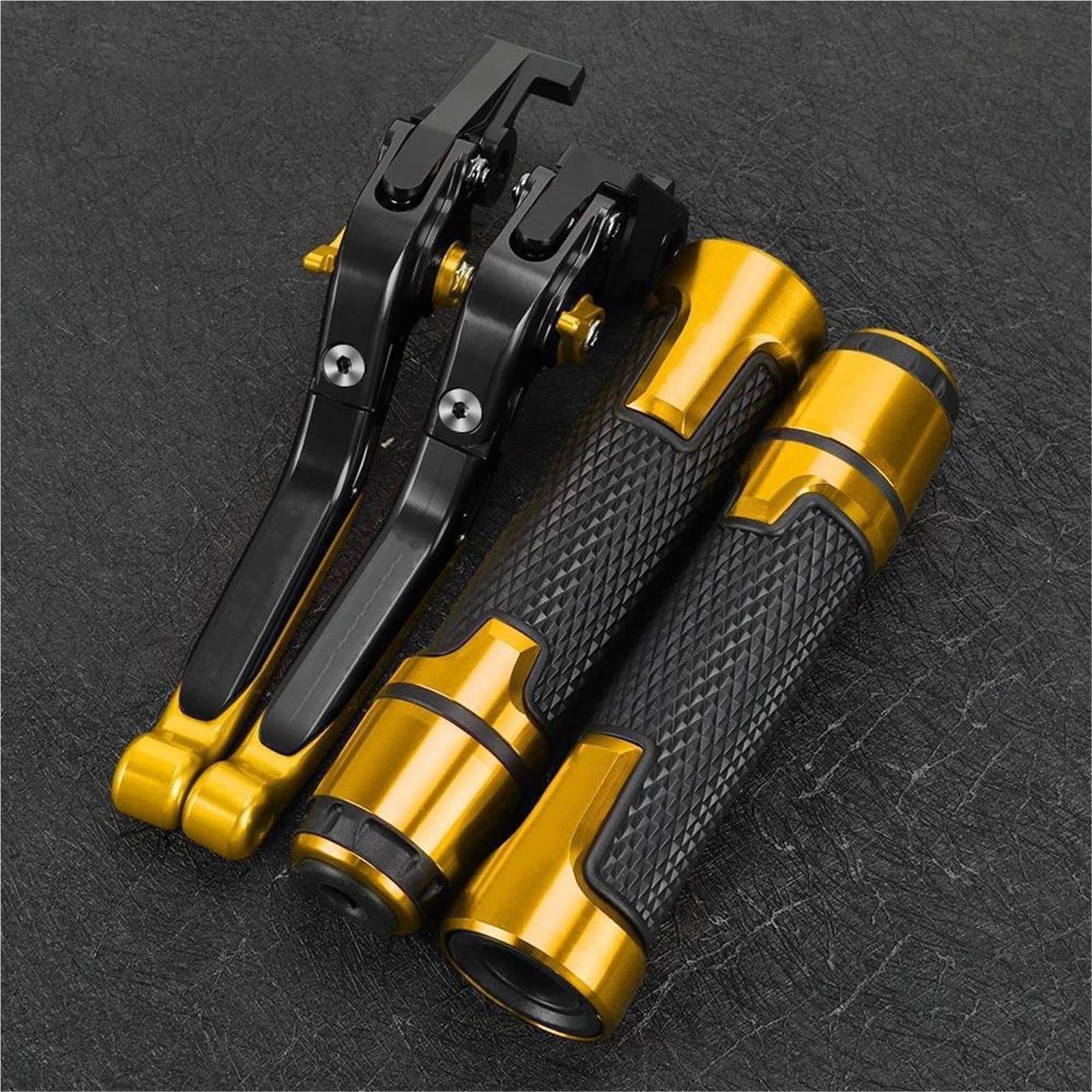 GQUIKGW Replace Motorcycle Parts Adjustable Pivot Brake Clutch Levers Control Handles for Kawasaki ZRX1200 ZRX 1200 1999-2007(Yellow)