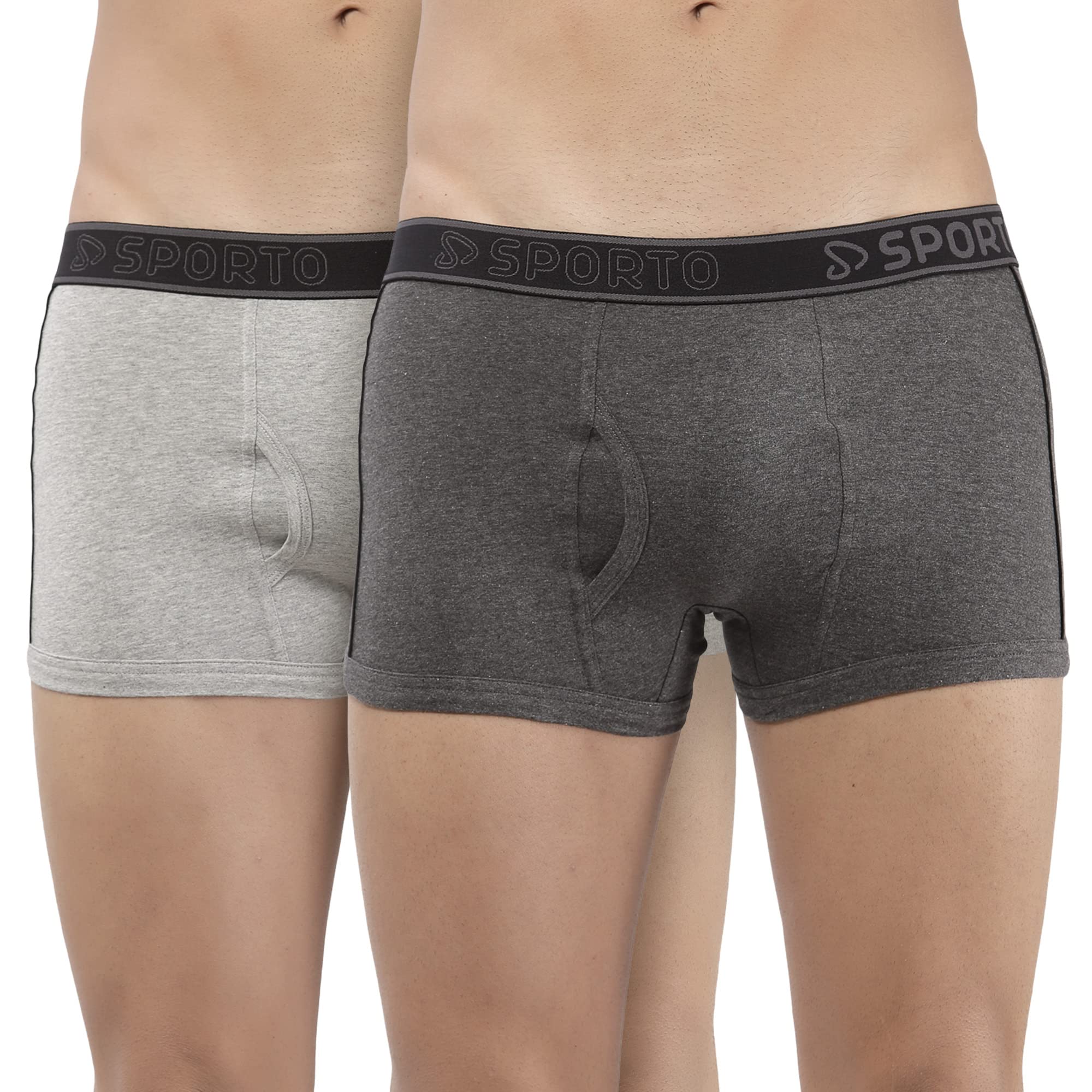 sporto Men's Mid-Rise Super Soft & Comfortable Solid Cotton Square Trunks with No-Fold & No-Pinch Elastic Waistband (Combo Pack)-picture-40