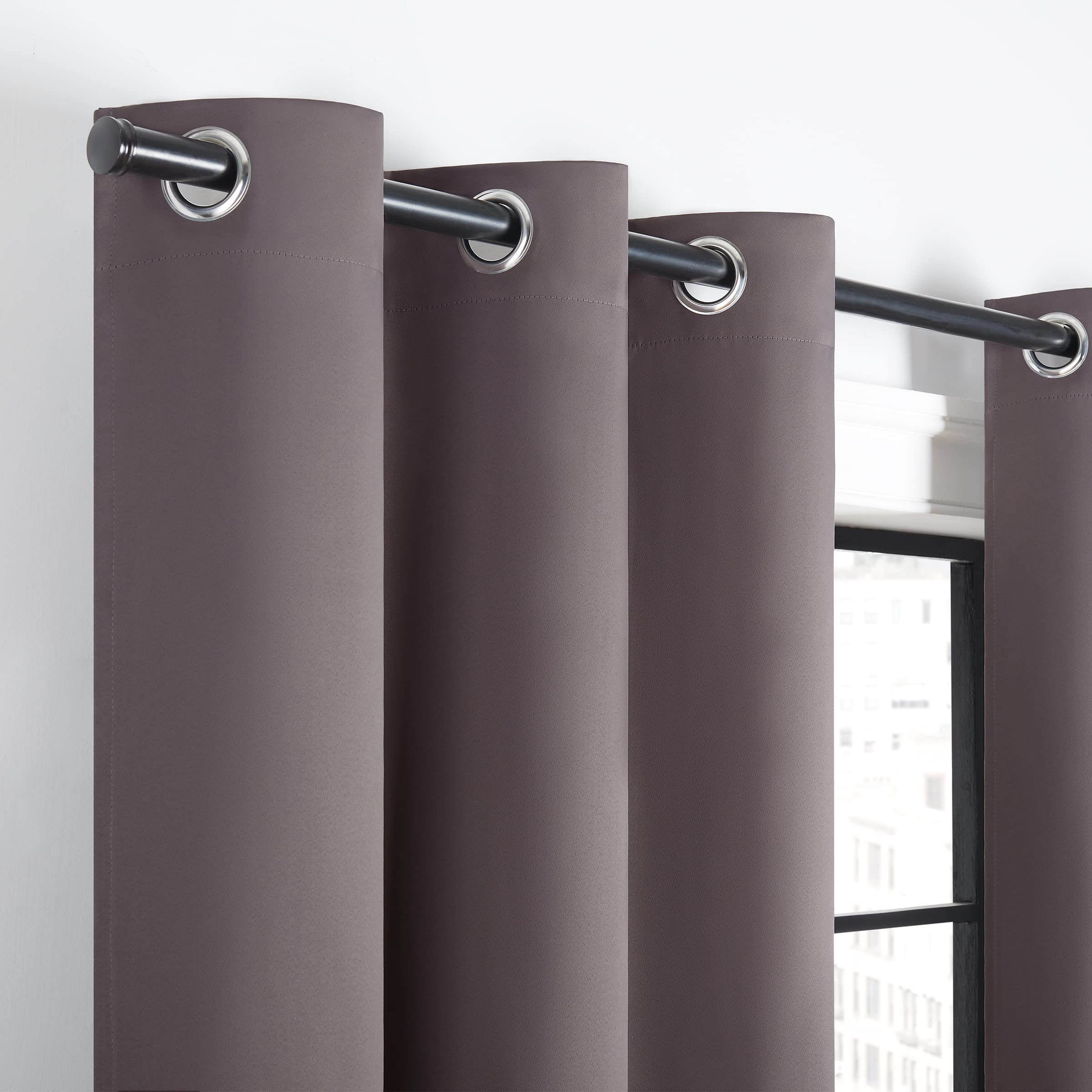 Eclipse Andover - Tende oscuranti termiche a tripla trama per camera da letto (2 pannelli), 106,7 x 213,4 cm, colore: grigio