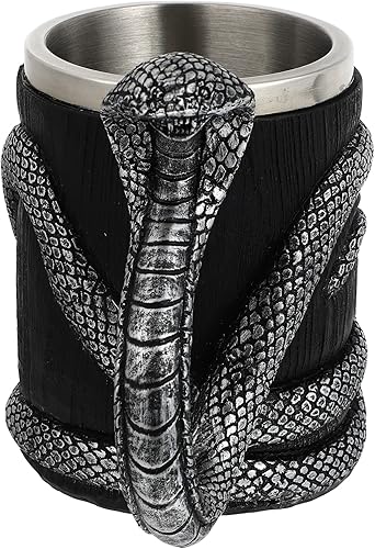 IMIKEYA Taza de café de viaje con aislamiento, tazas de café retro, tazas de café aisladas, taza de cerveza de serpiente, taza de metal, tazas de