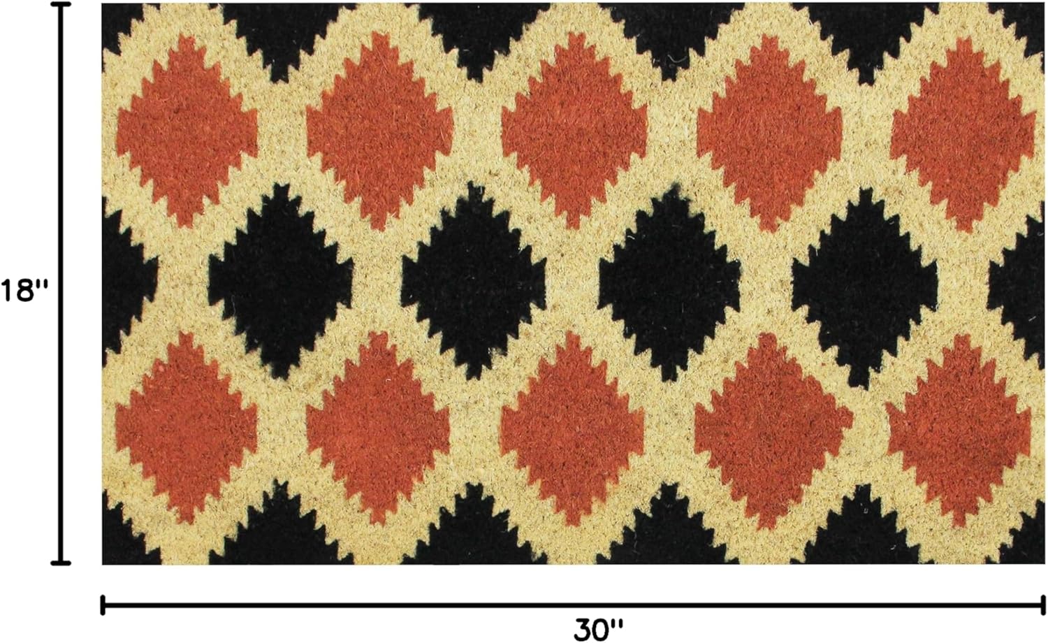 Northlight Diamond Pattern with Cream Accent Autumn Doormat 18" x 30"