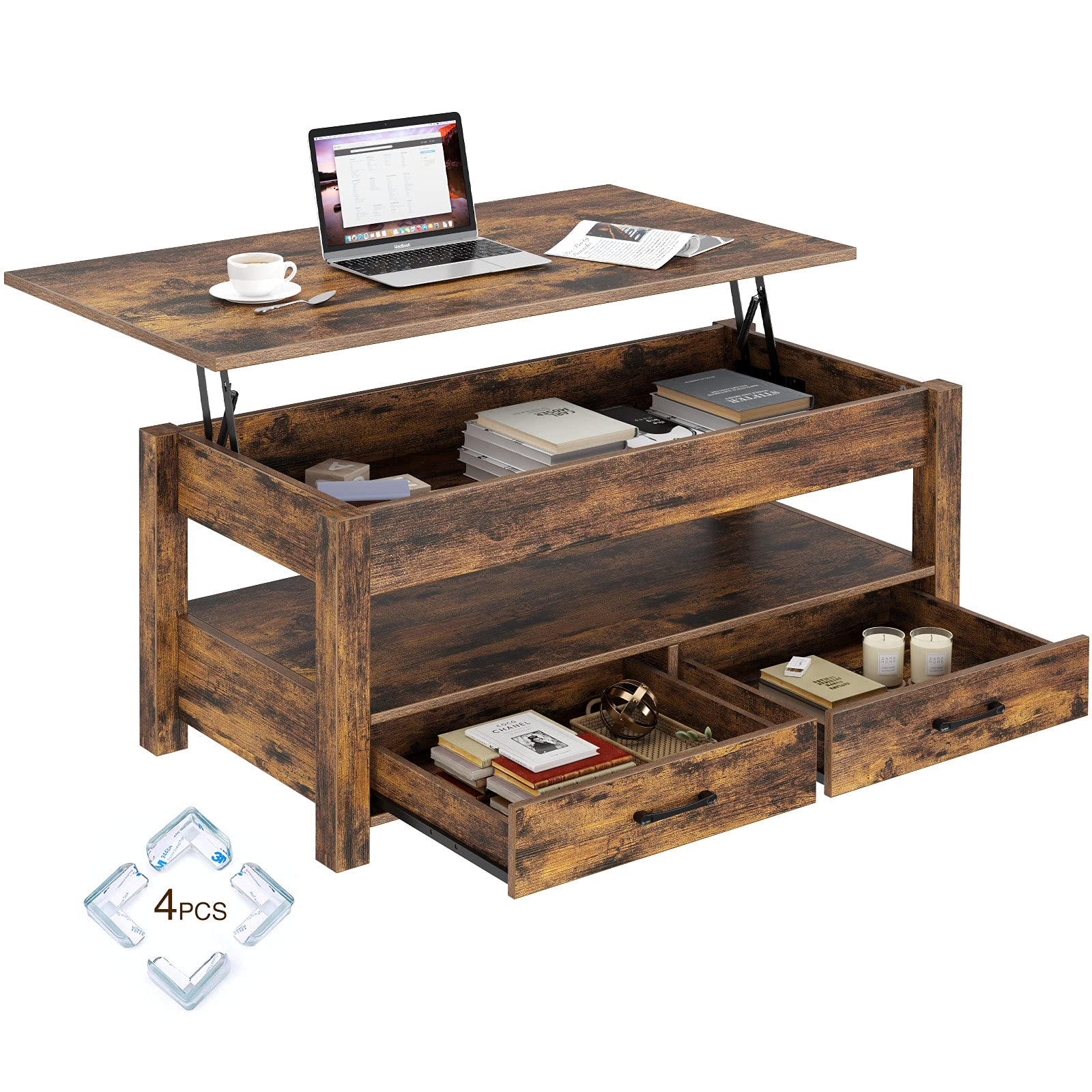 Buy Rolanstar Coffee Table, 47" Lift Top Coffee Table with Drawers and