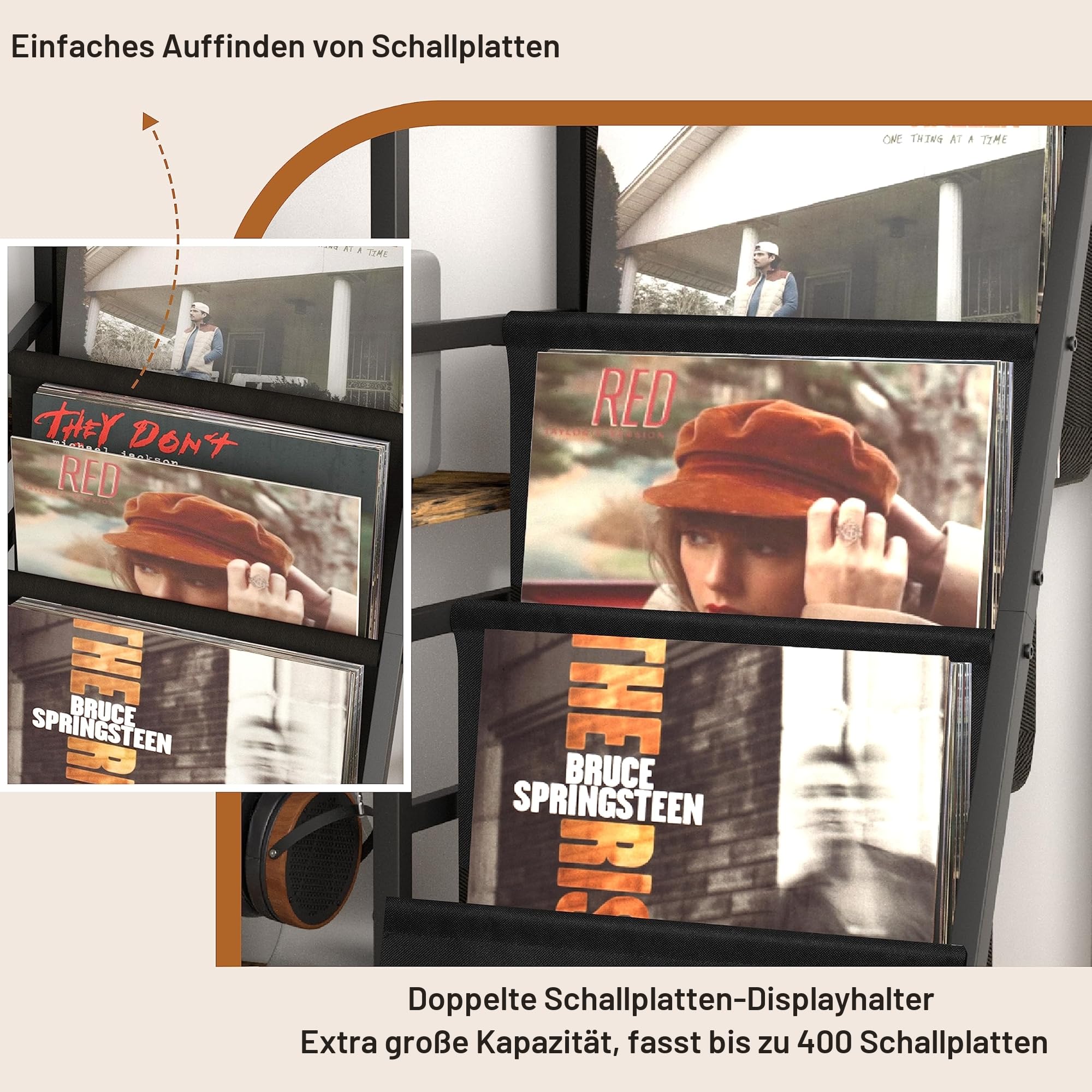 Schallplatten Aufbewahrung Mit Plattenspieler, Plattenspielerständer Mit Schallplatten, Schallplattenständer Mit Vinyl Player Für Bis Zu 280 Die Alben, Plattenspieler Tisch Mit Für Vinyl Media Stereo