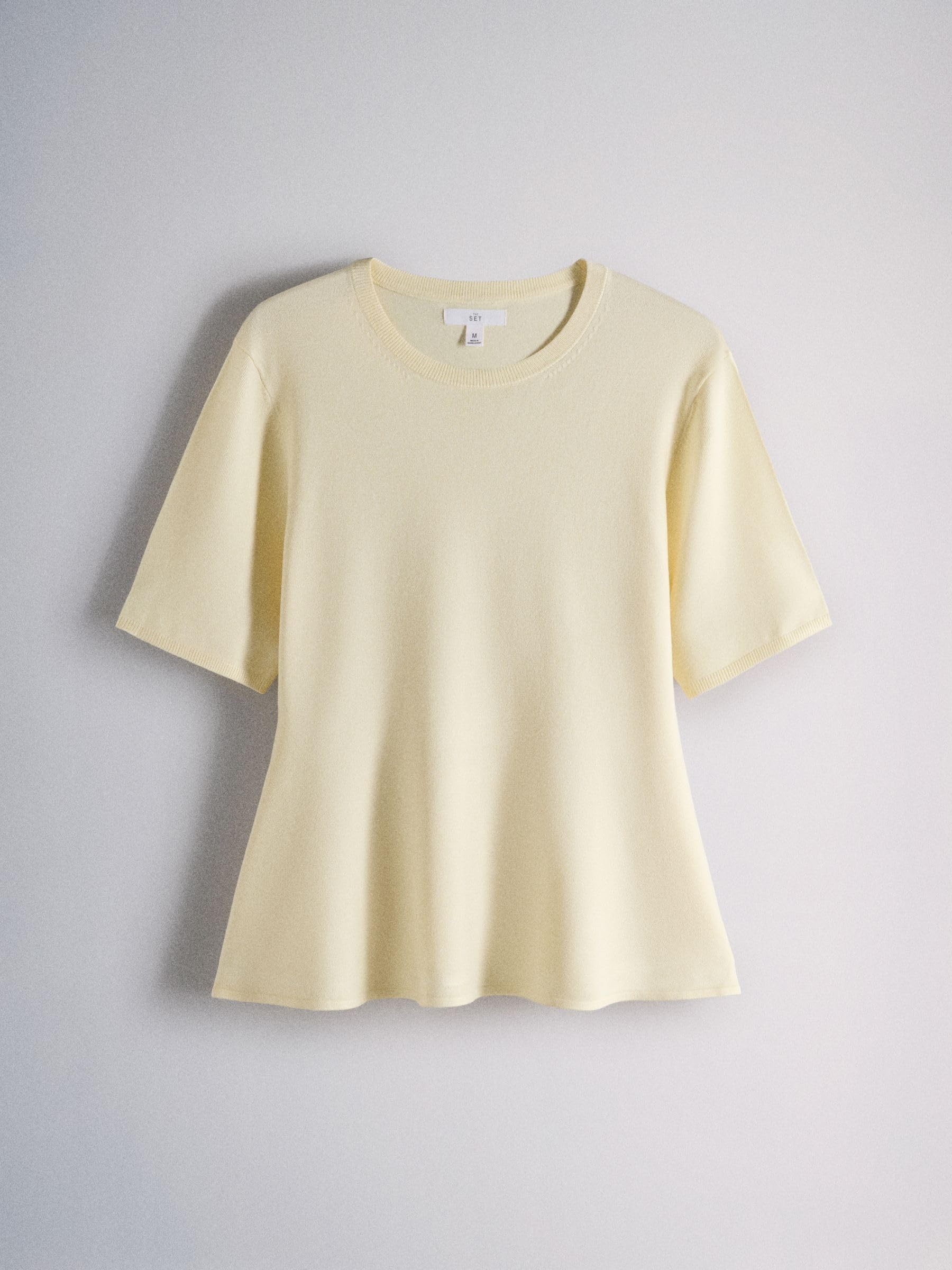 THE SET Mujeres Pack de 3 Camisetas con Sobrefalda de Punto Fino
