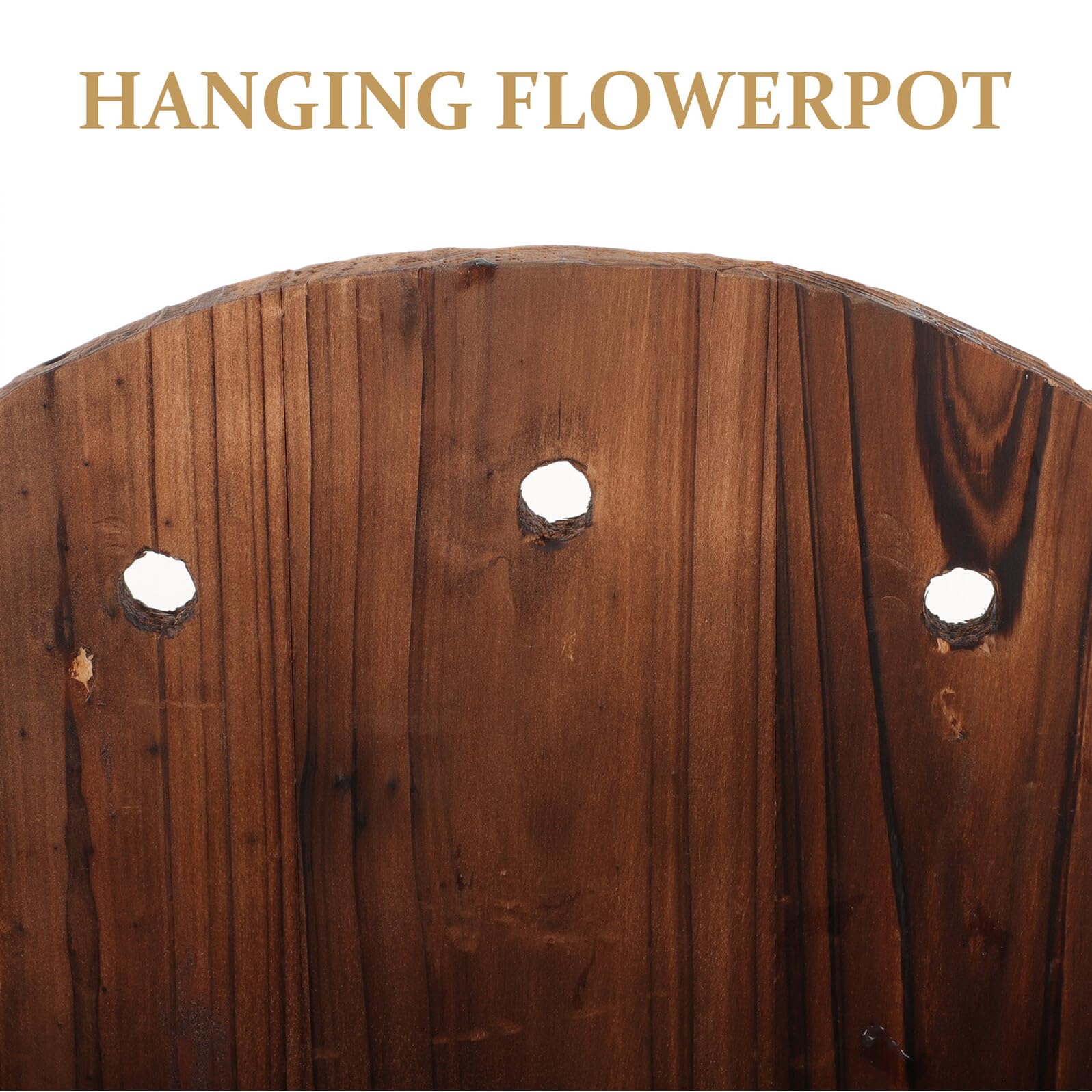 Hängender Blumenampel Blumentopf aus Holz, dekorativer Wand-Blumentopf für Balkon und Garten, rustikaler Pflanzenkübel mit natürlichem Landhausstil, Installieren, langlebig und praktisch