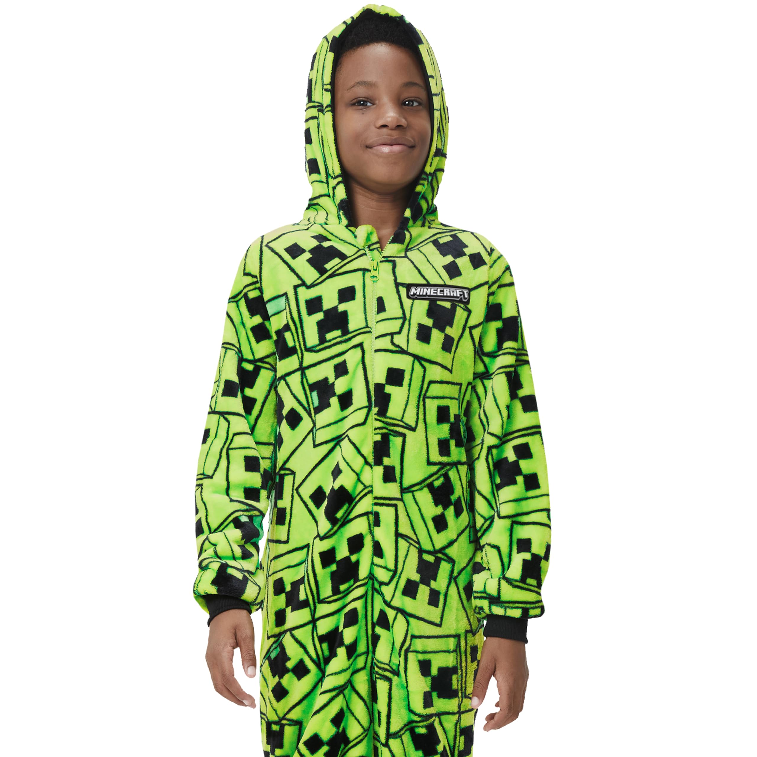 Minecraft Surpyjama Garcon, Creeper Combinaison Pyjama Enfant, Pyjama Combinaison Enfant Polaire