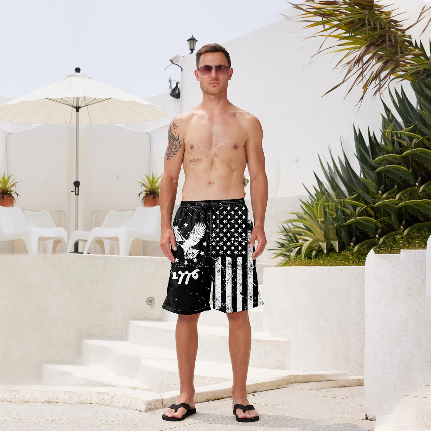 FT FENTENG Mens Swim Trunks Quick Dry Board Shorts with Mesh Lining, Breathable Surf Beach Shorts Swimwear Bathing Suits - Image 6