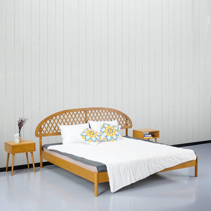 ベッド/マットレス  Wooden bed with mattress Amazon.com: NTC Gem Wooden Bed Frame with Headboard, Solid