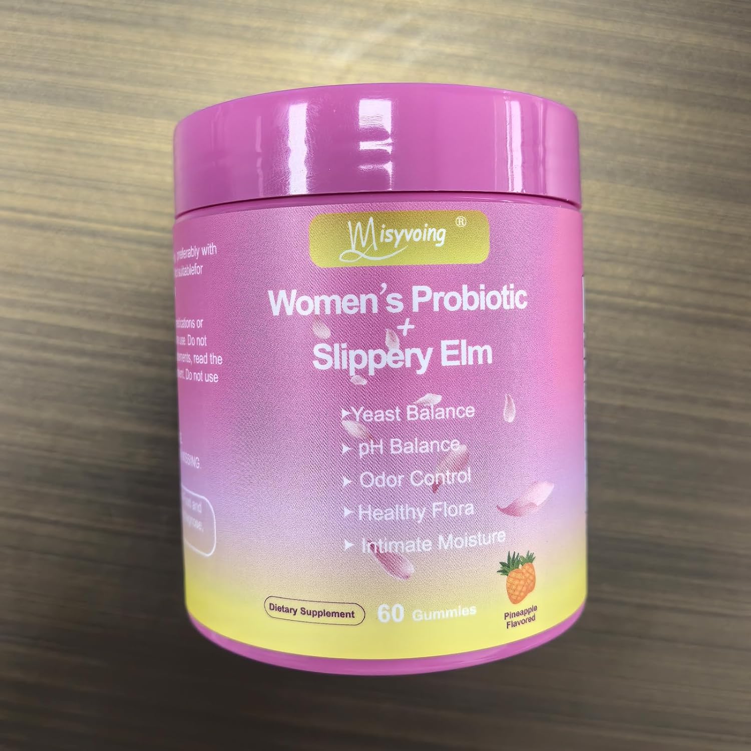 Her Juicy Feminine Probiotics Gummies for pH Balance - Slippery Elm, Lactobacillus Blend - Gut & Immune Support - Pineapple Gummies, 60 Count (Lemon) - Image 7