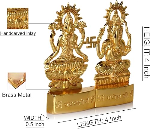 Miniatura 4 de hashcart (4inch) hindú Dios Laxmi Ganesh Set estatua Ídolo Para Decoración Del HogarPoojaregalo