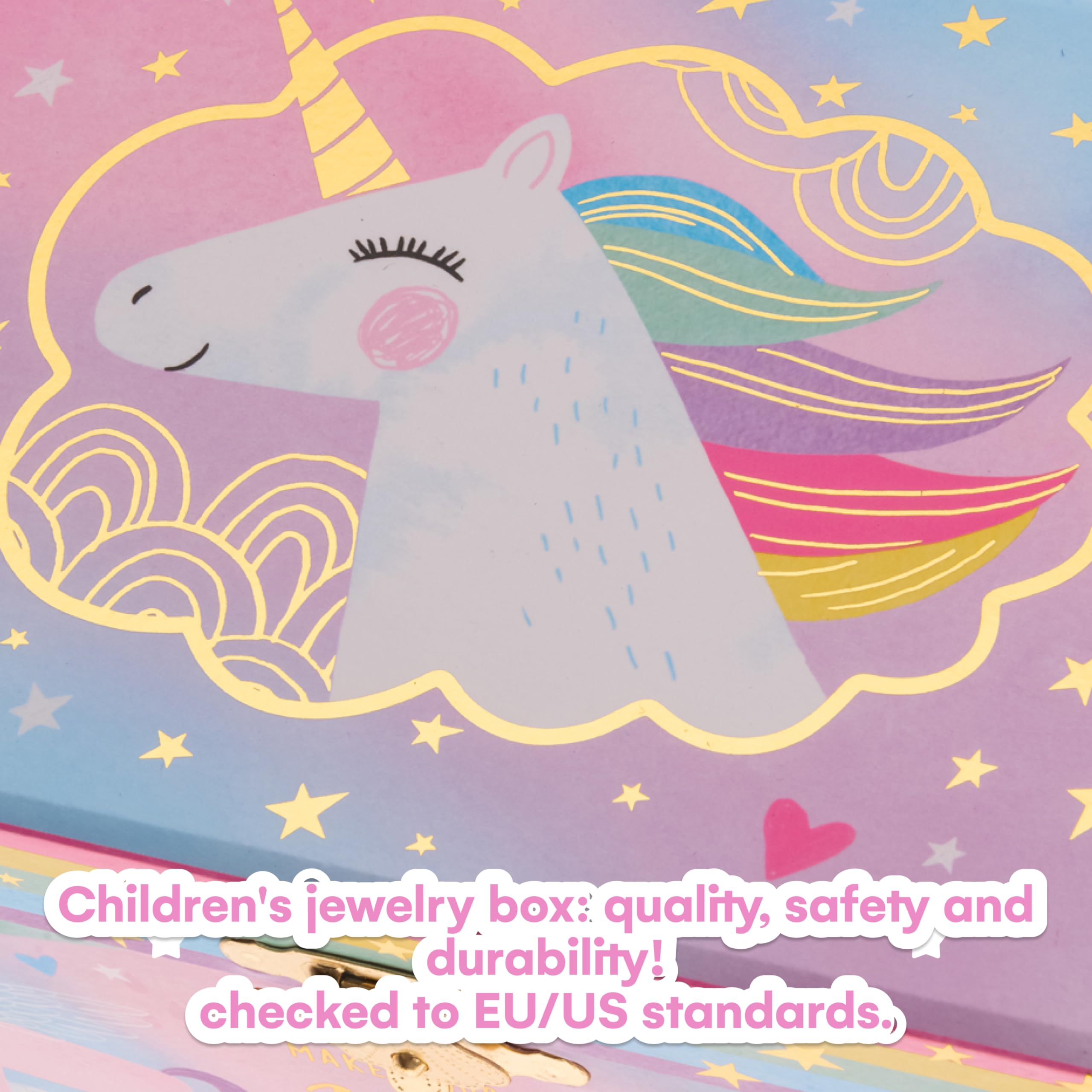 Jewelkeeper Cotton Candy Unicorn Design Musical Jewellery Storage