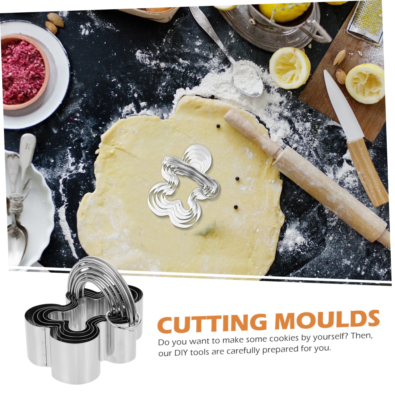TOPBATHY 4 Sätze Ausstechformen Schokoladen-panettone Bonbonringe Bonbongummi Keksausstecher Herz Tonformen Diy-keks Fruchtgummis Gebäckschneider Schimmel Herz Kekse Muffin Rostfreier Stahl