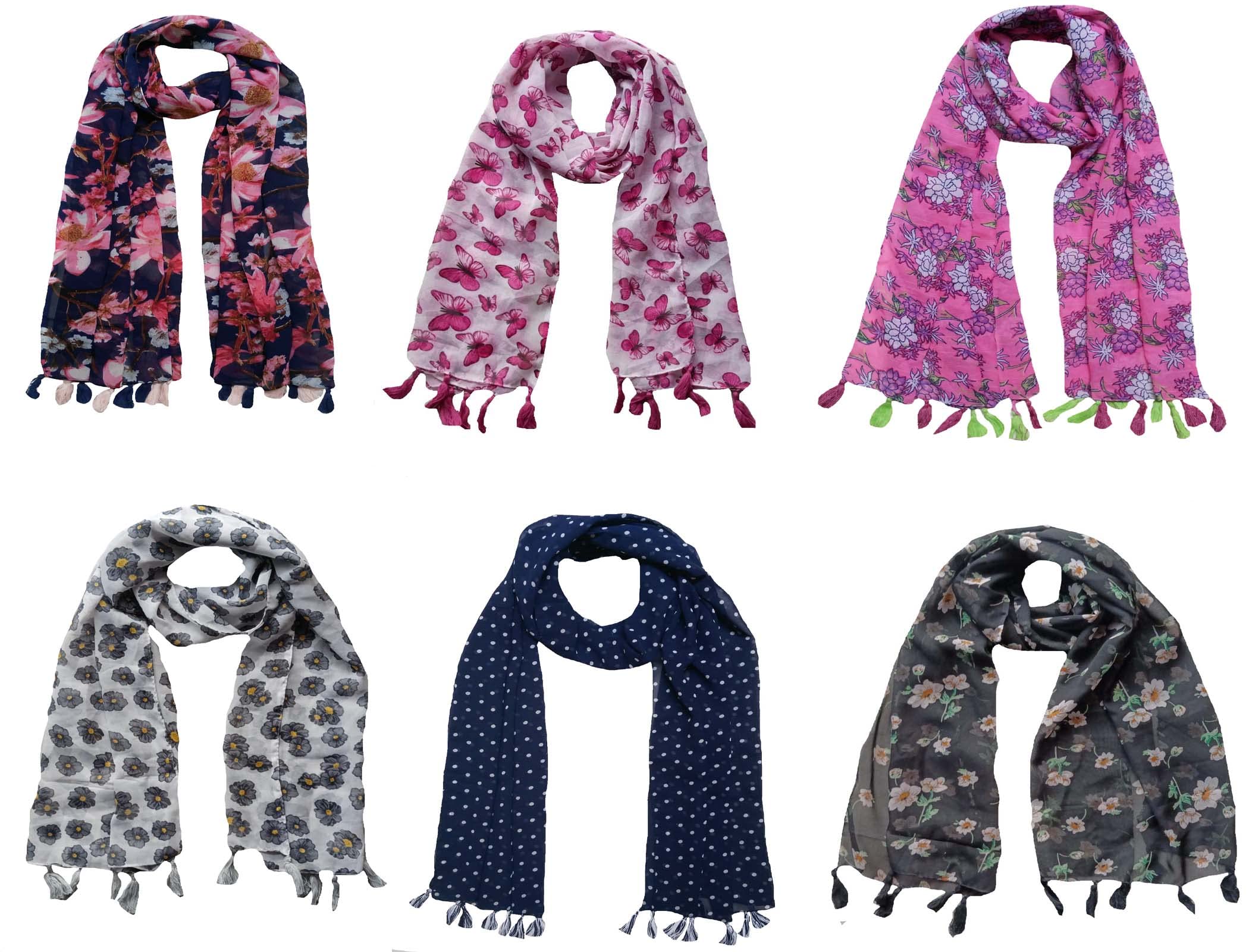 fusfus Women's Printed Scarf and Stoles, (Multicolor, FS076) - Pack of 6-picture-27