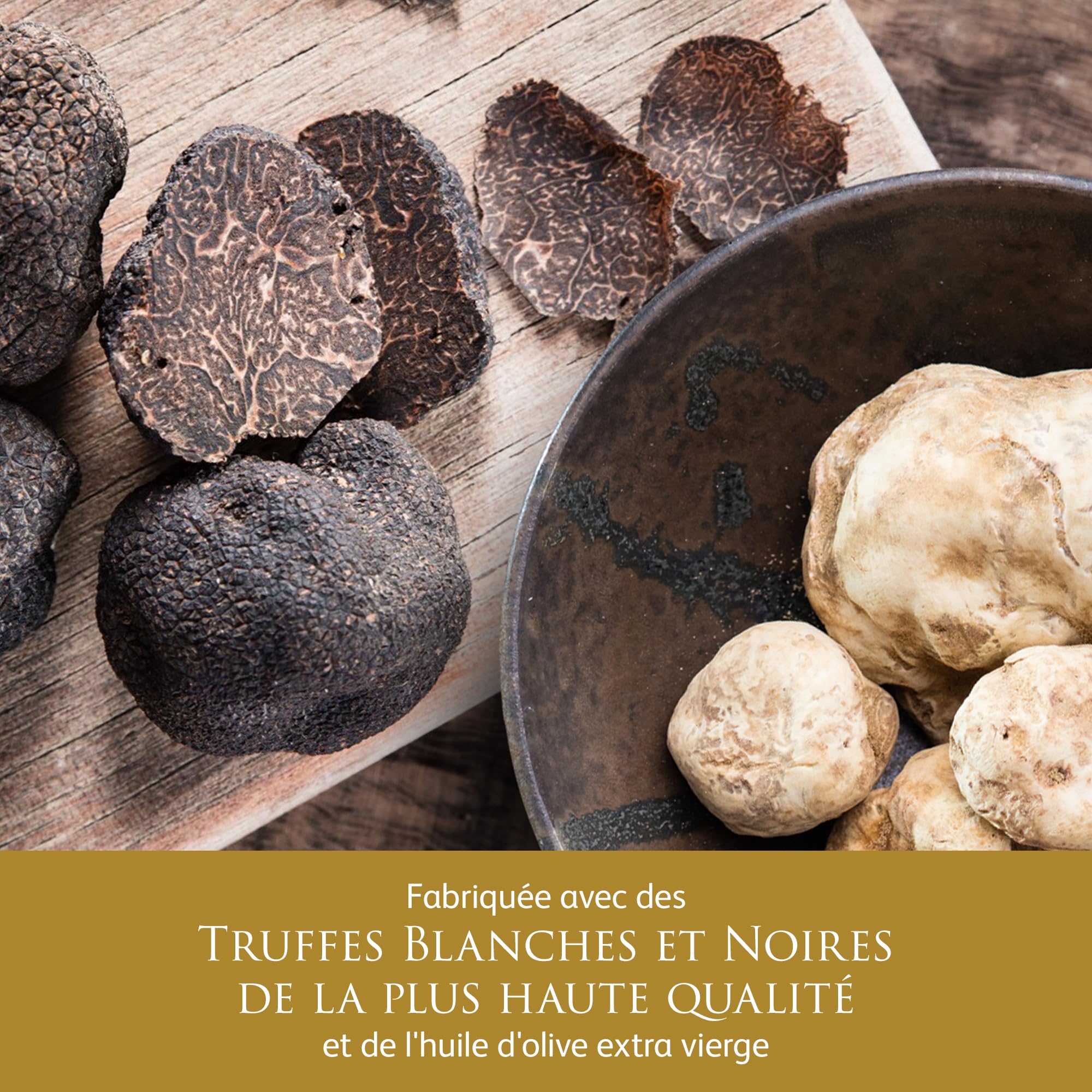 TruffleHunter - Huiles de Truffe Noire et Blanche - Huile d'Olive Extra Vierge pour Cuisine et Assaisonnement - 250 ml x 2