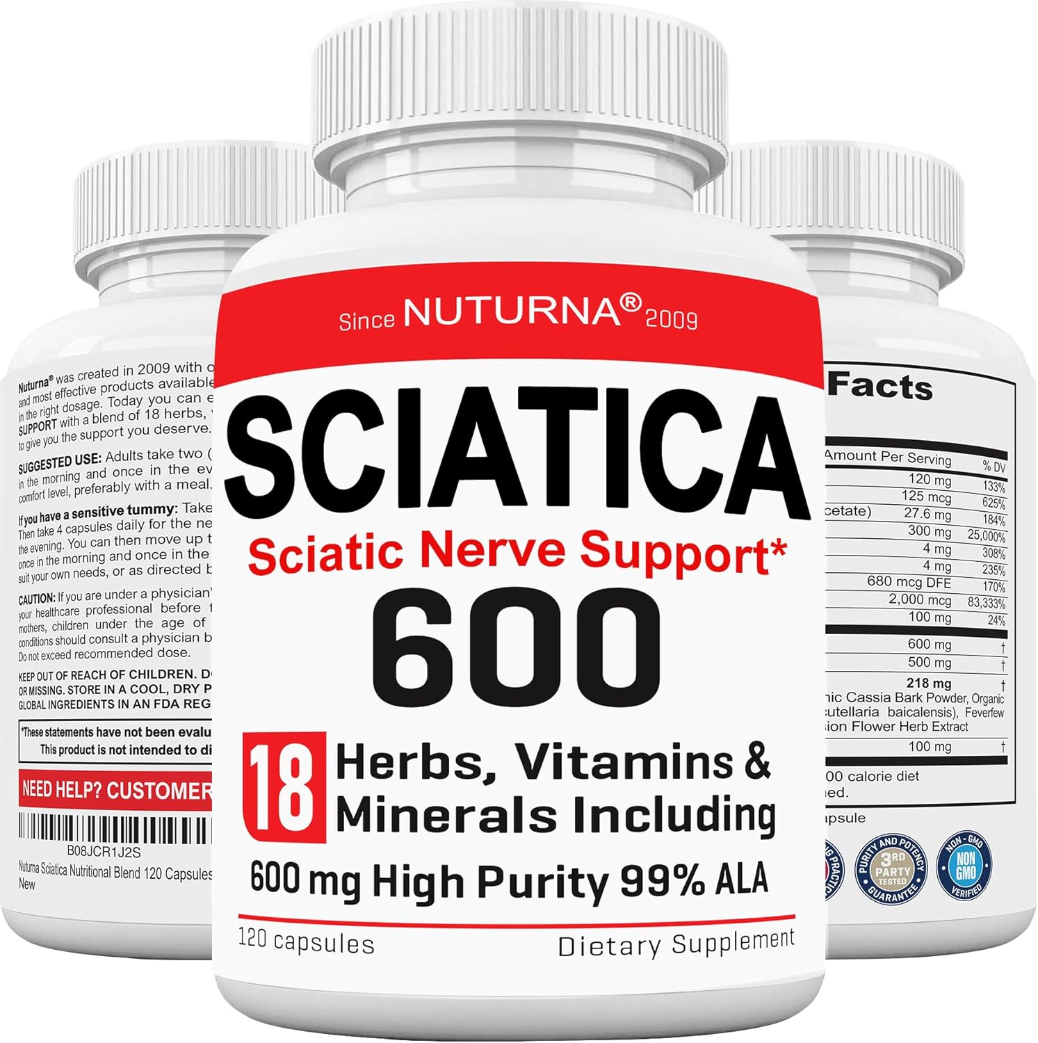 Sciatica supplement with 600 mg alpha lipoic acid