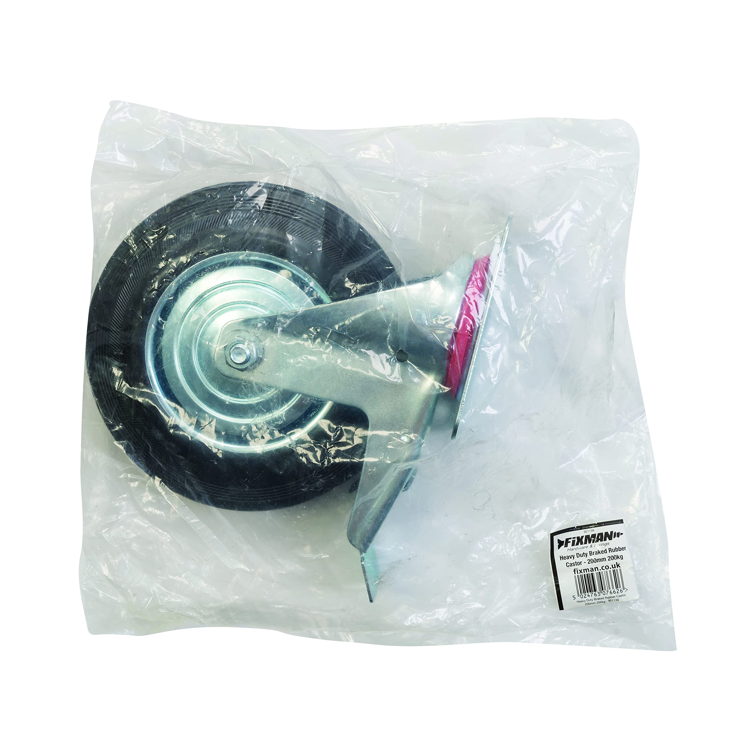 FIXMAN 921139 Gummi-Schwerlastrolle 200 mm, 200 kg