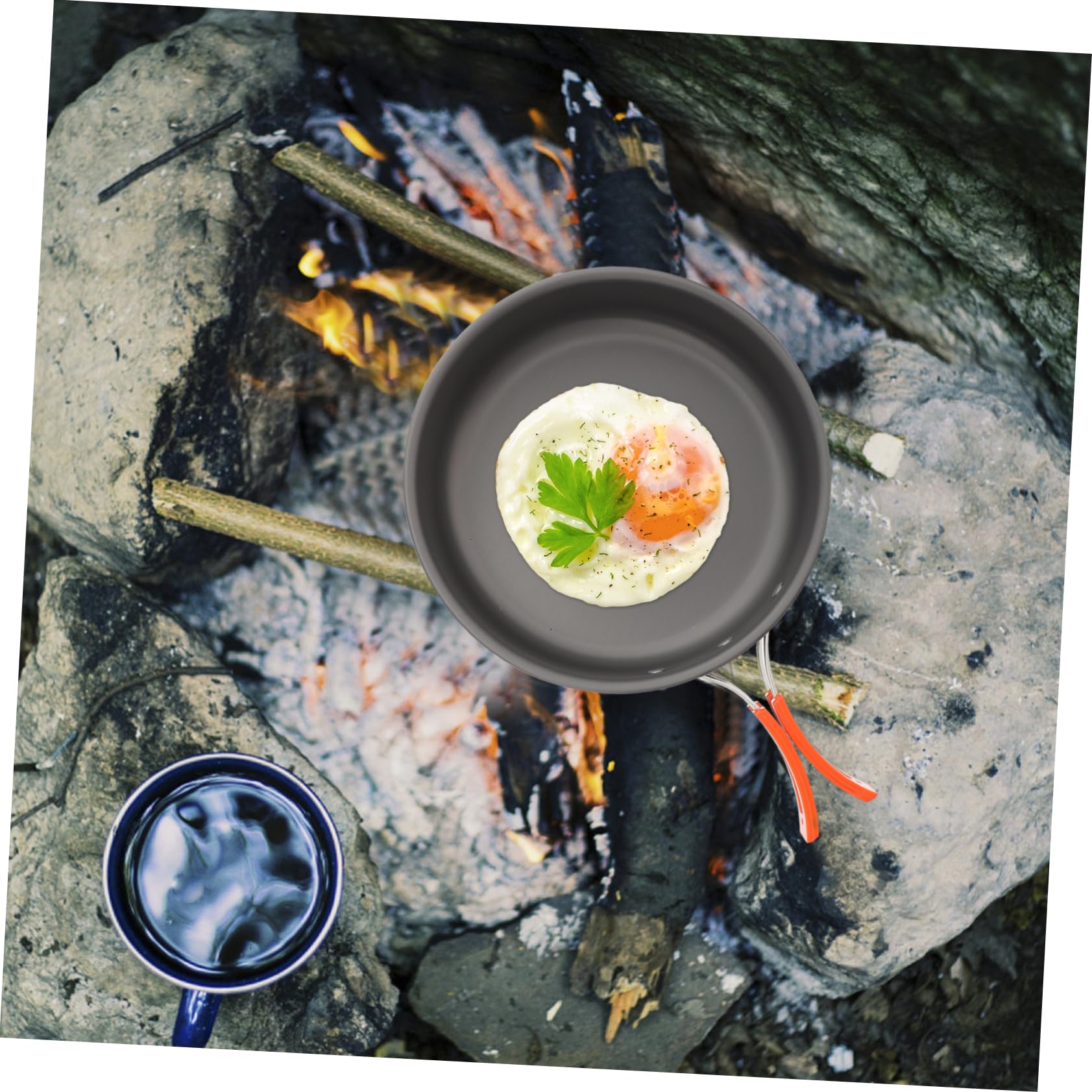 BELLIFFY Foldable Camping Cookware Set Non-Stick Pan Lightweight Outdoor Cooking Pot