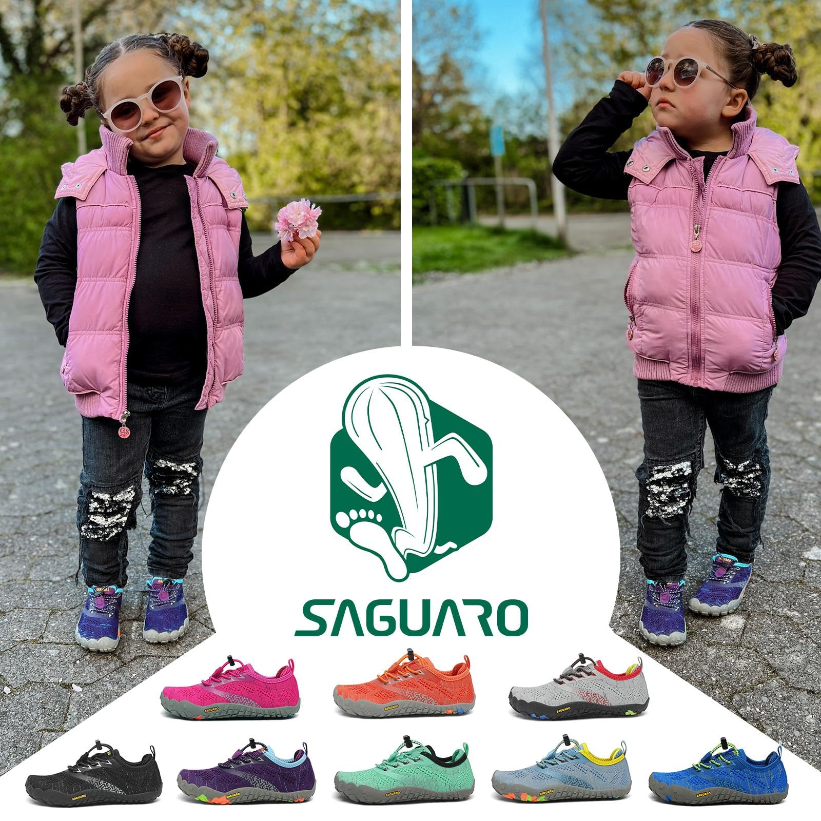 SAGUARO Minimalistas Barefoot Zapatillas de Trail Running Niños Zapatillas de Deporte Transpirables para Exterior Interior — view 2
