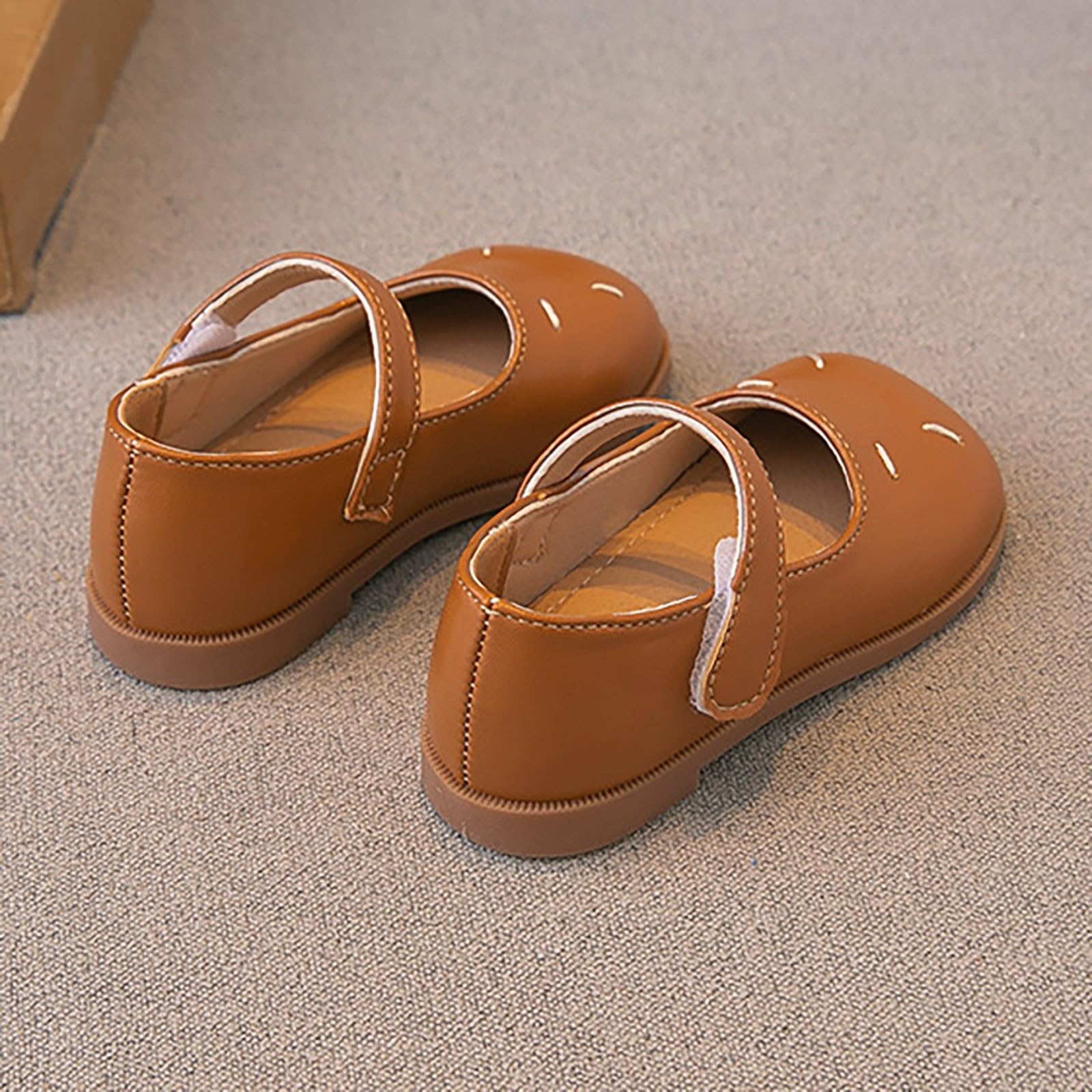 girls summer shoes Toe Solid Color Mary Jane Soft Bottom Princess Sandals Beach Prom Wedding Shoes (Brown, 6.5 Infant)