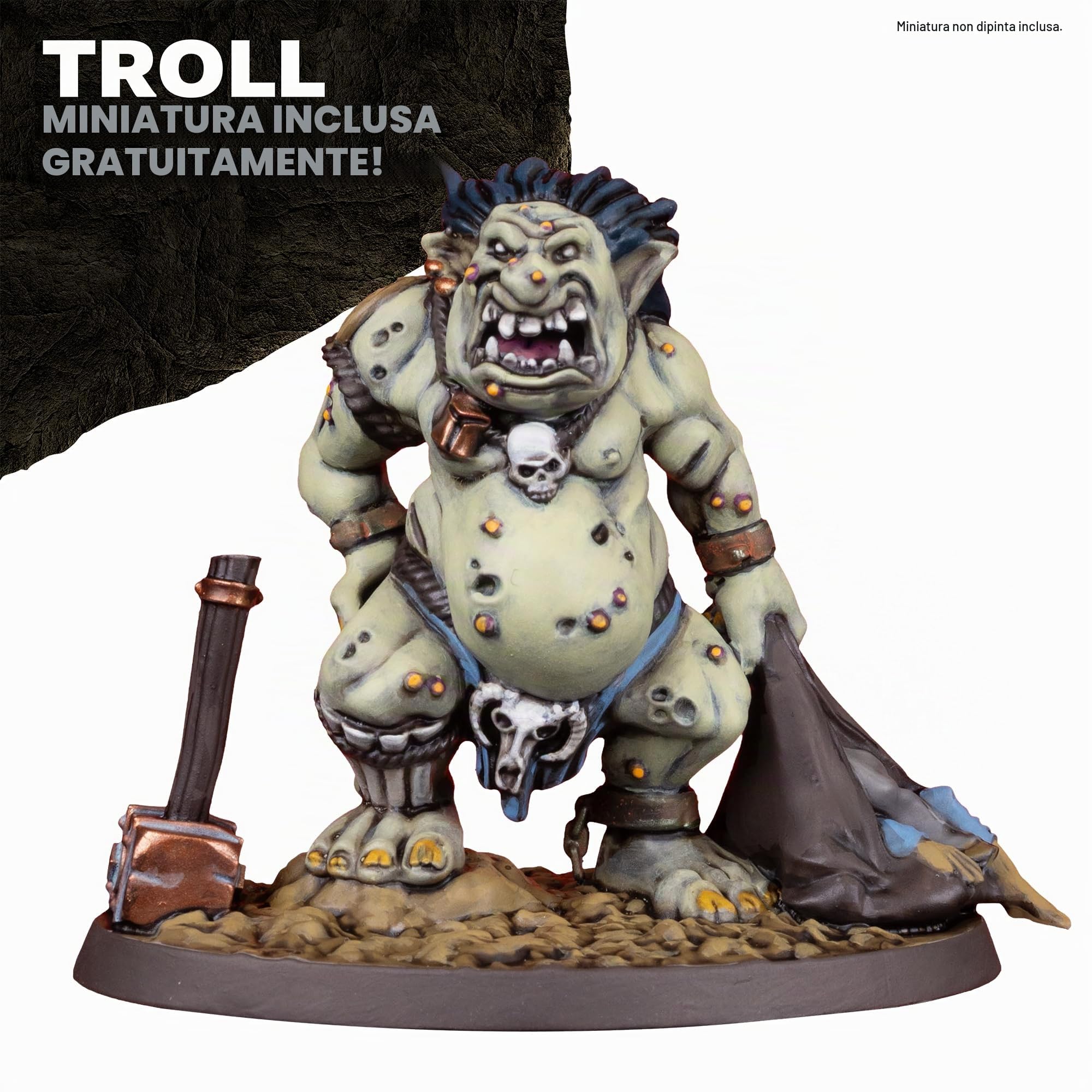 The Army Painter, GameMaster: Wandering Monsters Role-playing Paint Set, 15x18 ml Warpaints Fanatic Acrilici, 1 pennello GameMaster Basecoat, 1 miniatura Troll gratuita.