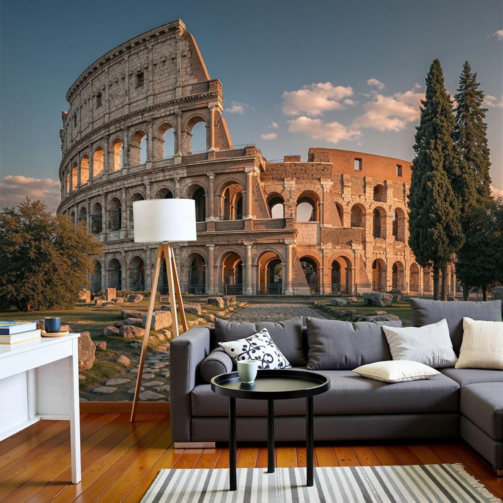 Photo wallpaper, Famous Buildings Non-woven The Ancient Roman Colosseum XXL Modern Wall, Brown Decoration Wall Mural For Living Room Bedroom, 250cm x 175cm Stickers - Frameless Painting - Poster