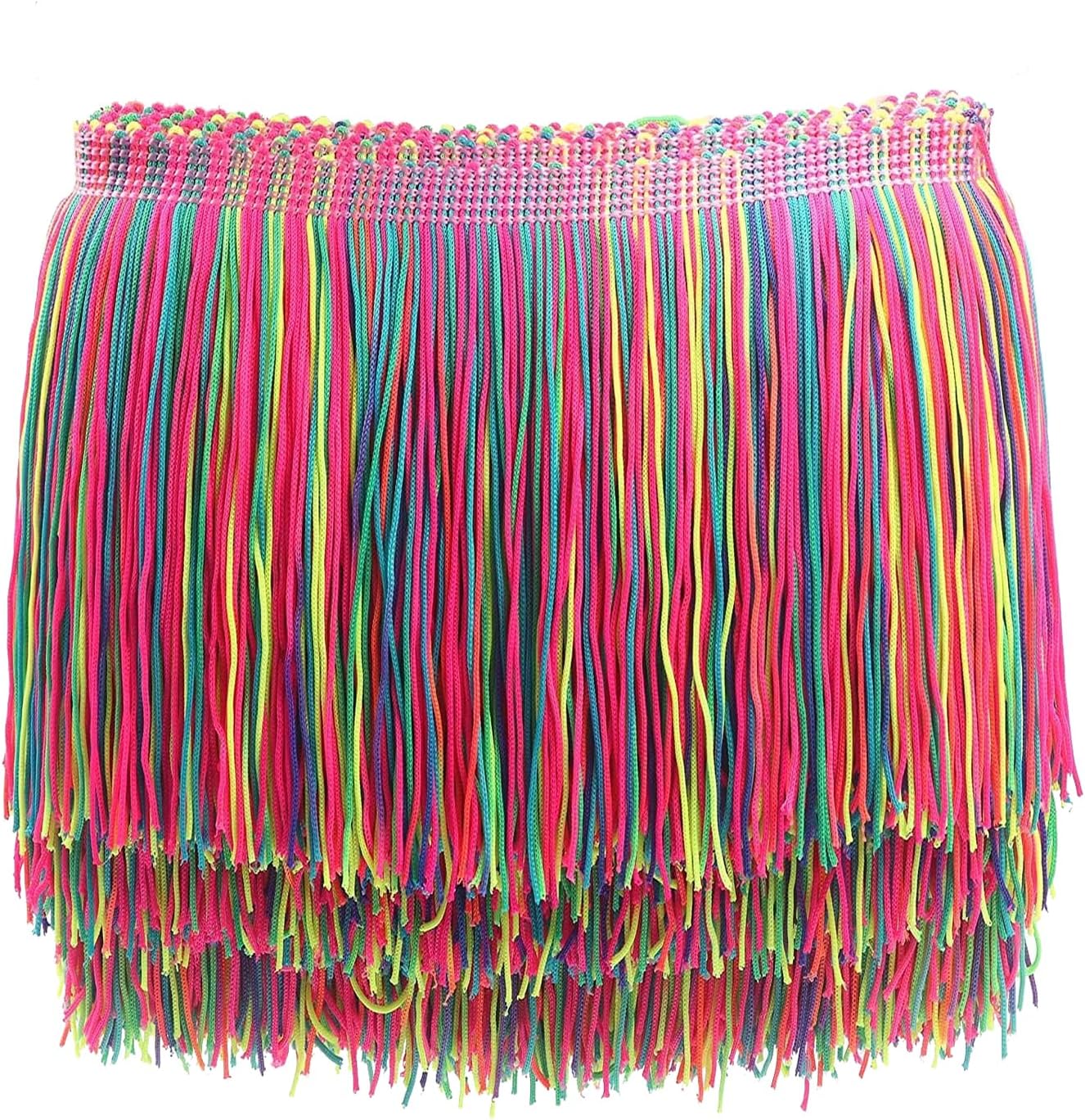 YYCRAFT 10 Yards 8 Inch Wide Tassel Curtian Fringe Trim by The Yard for DIY Sewing Crafts Clothing Curtains Decoration,Rainbow