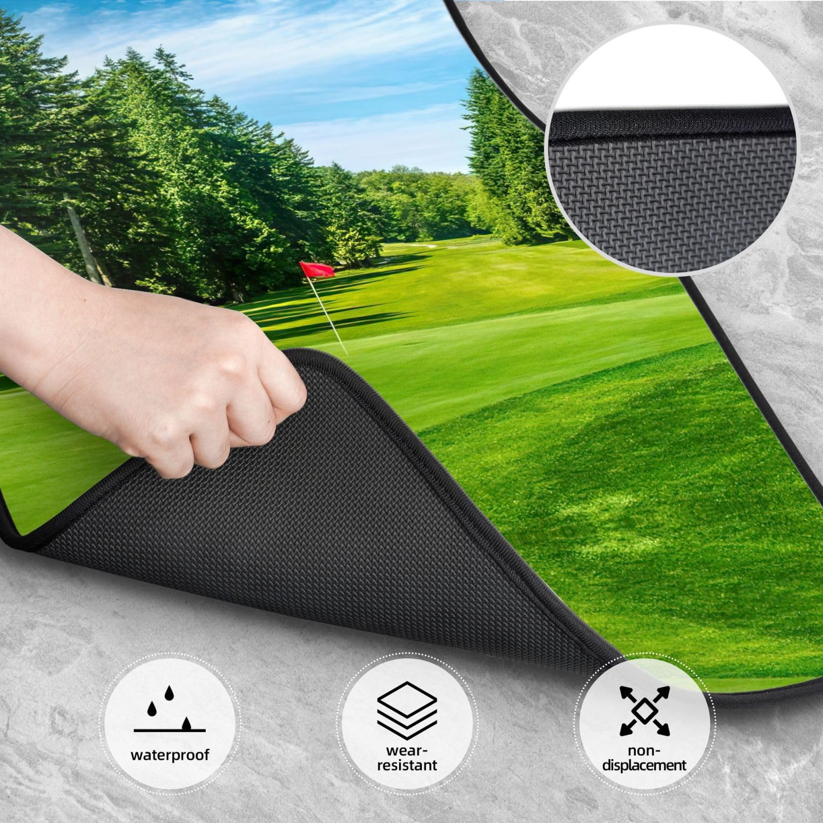 Pole golfowe nadruk na trawniku stylowe dywaniki samochodowe dywaniki antypoślizgowe samochodowe dywaniki samochodowe, uniwersalne dopasowanie do wszystkich samochodów