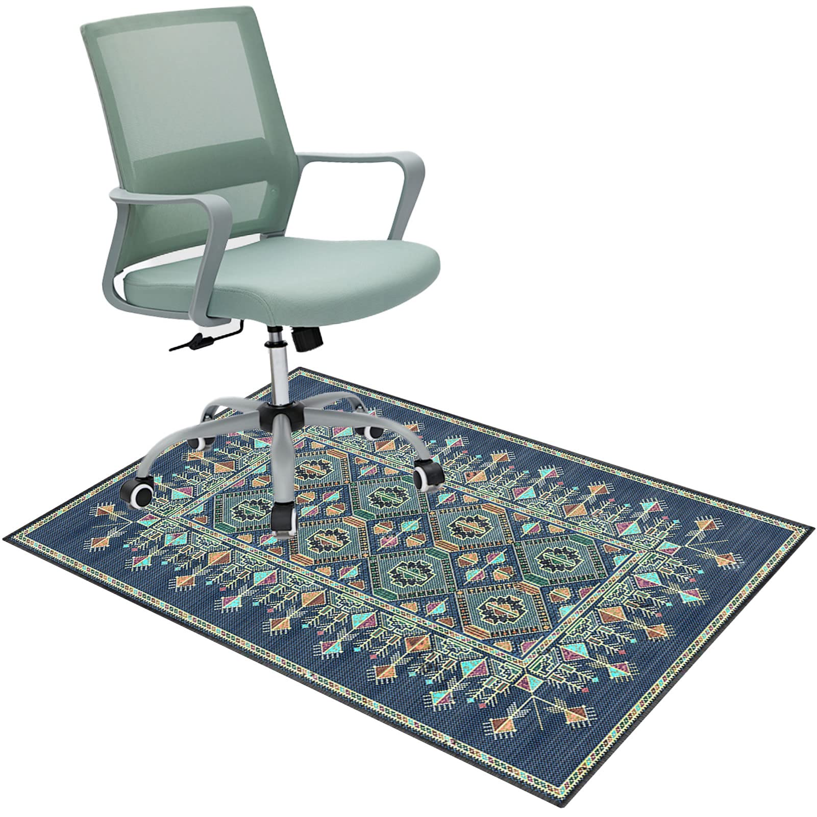 EYZO 100 × 140 cm Chair Mat For Carpeted Floor, Office Chair Mat, Gaming Chair Mat, Multi-Purpose Carpet Protector, Desk Chair For Carpeted Hardwood Floor, Protects Floors, Anti-Skidding Stop Noise
