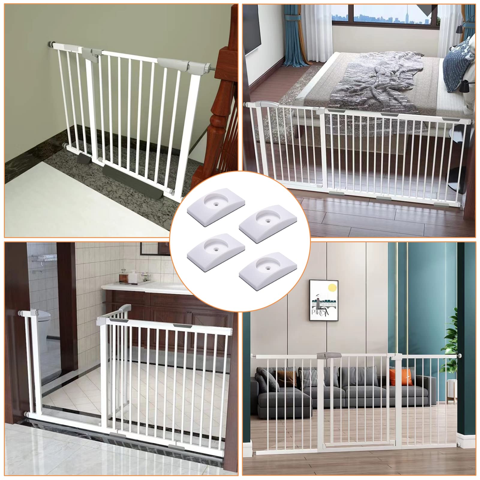 Baby Protezione da Parete per Bambini Protezioni Cancelletto Sicurezza Porta Senza Perforazione 4 Pezzi