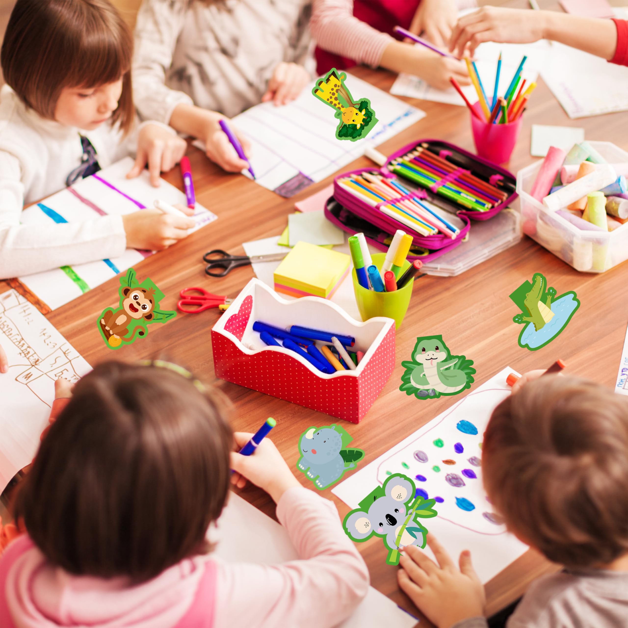 48 quaderni per bomboniere safari nella giungla, mini quaderni a tema safari nella giungla per scambio di regali, bomboniere per feste in classe, regali per il ritorno a scuola