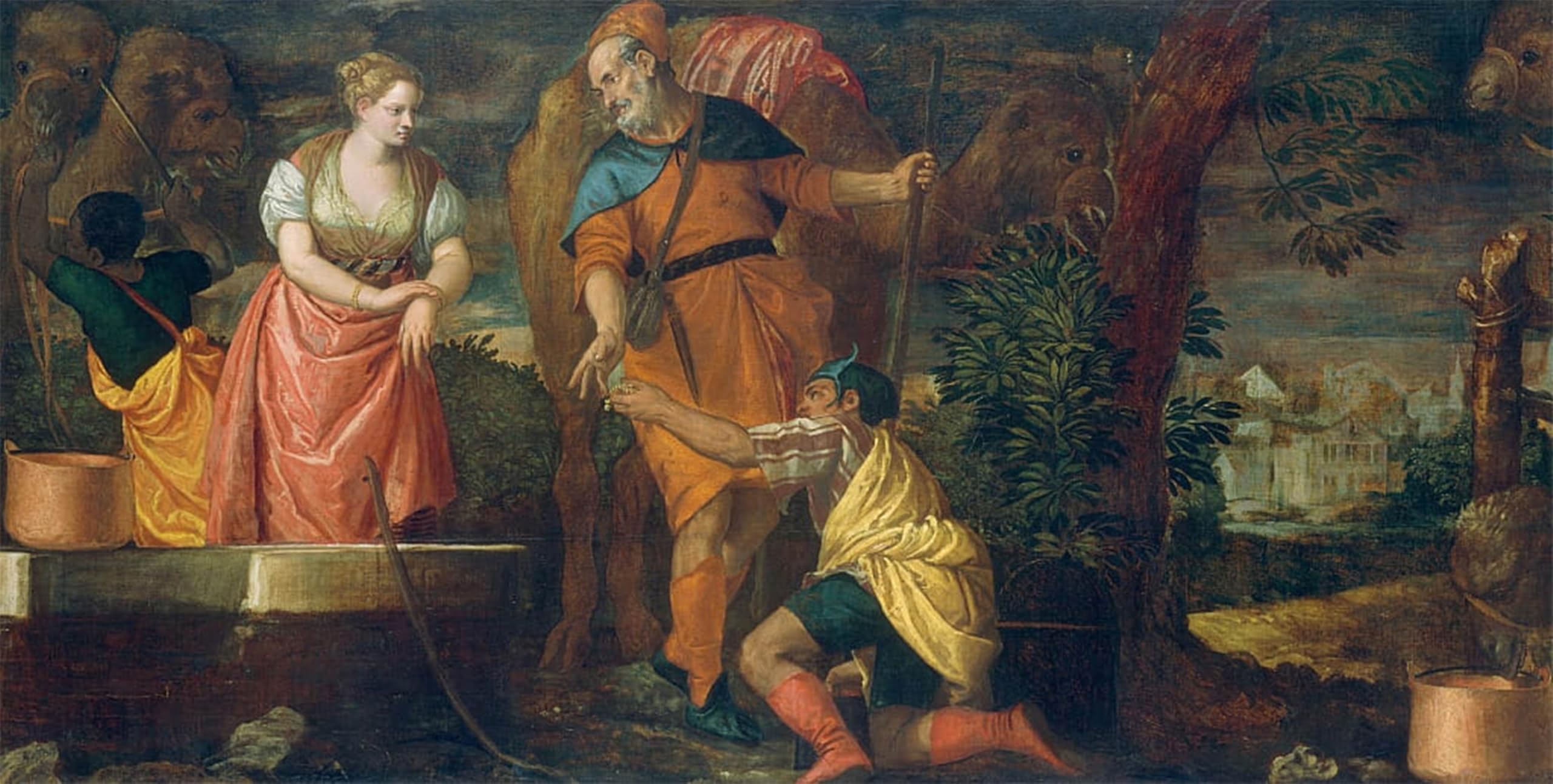 POSTERIIk Vintage Print Pop Art Landscape Artwork Rebecca At the Well by Paolo Veronese Art Prints for Office Home Decor 60x90cm