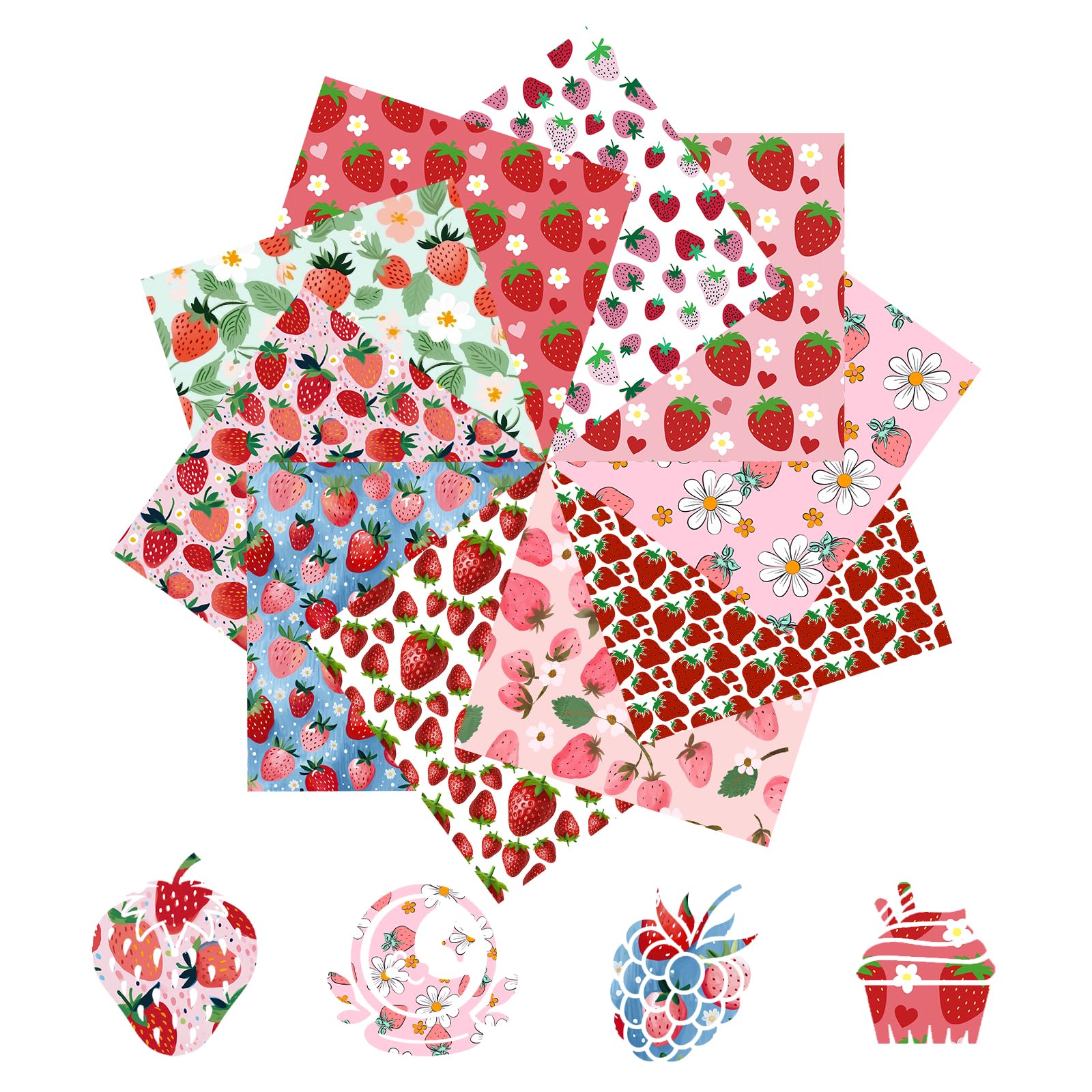 Tintnut Iron on Vinyl Strawberry HTV Heat Transfer Vinyl 10 Sheets 12x10in — image 1