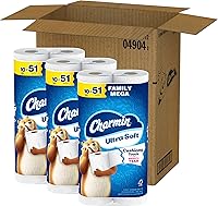Vista 11 de Charmin Papel higiénico ultra suave y acolchado al tacto, 30 familias Mega = 153 rollos regulares, 2 capas, blanco