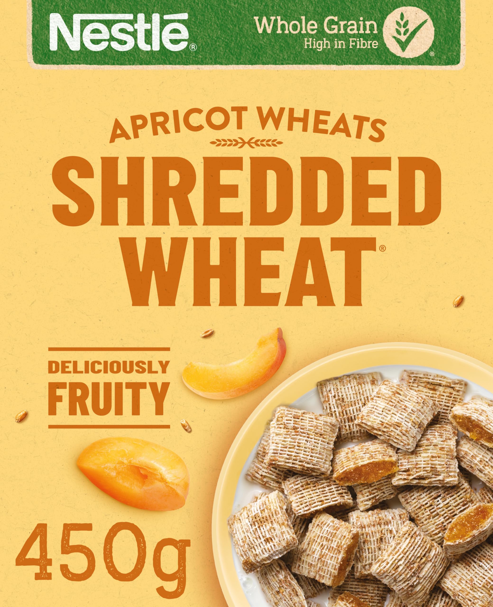 Cereals - Shredded Wheat Breakfast Cereal - Bitesize Apricot Wholegrain Biscuits, High Fibre, Vegan - 500g