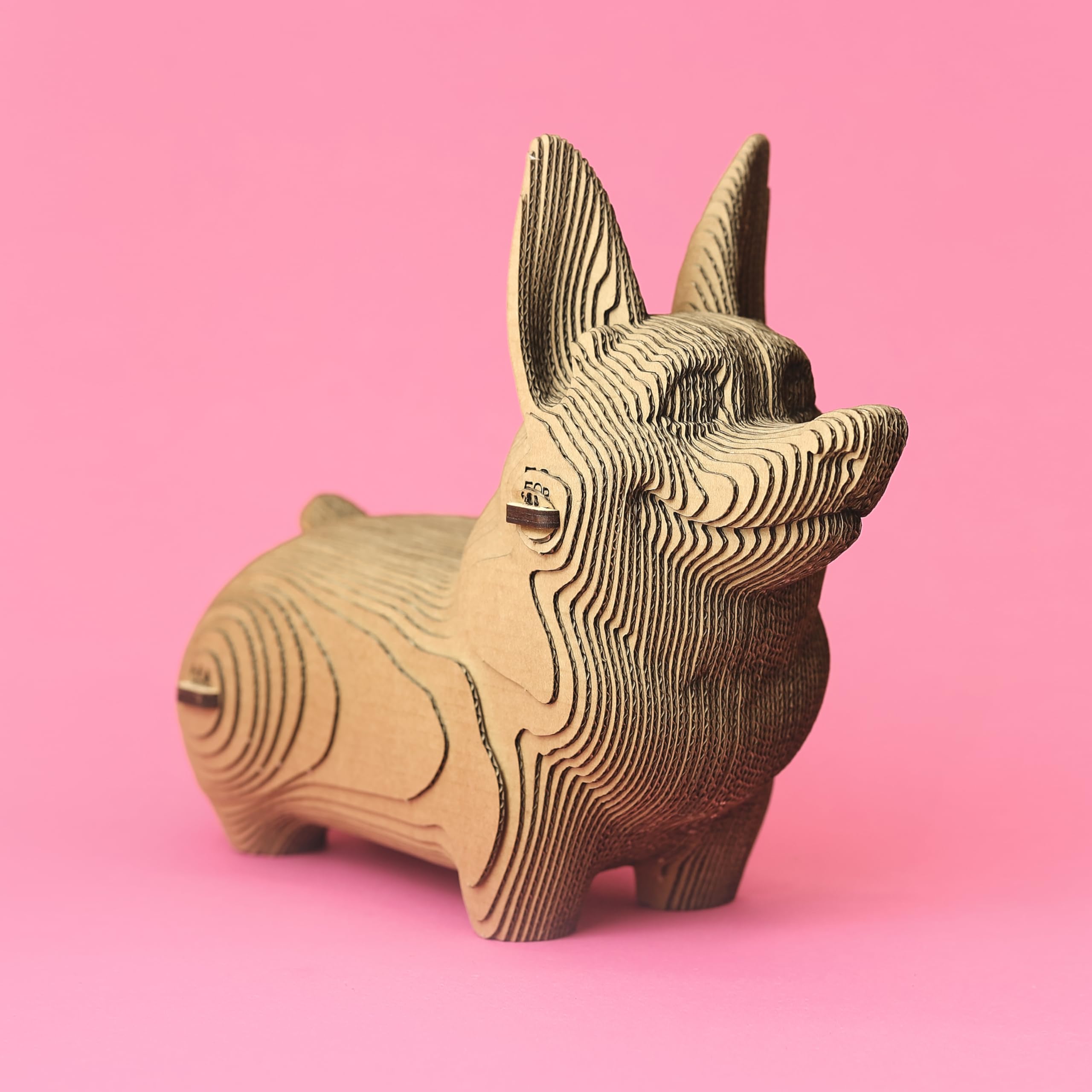 Chien Corgi Puzzle 3D en Carton – Maquette à Monter | 70 Pièces, 21 × 18 × 9 cm – Kit Sculpture DIY à Peindre, Matériaux Recyclés, Ados & Adultes, Idée Cadeau Déco