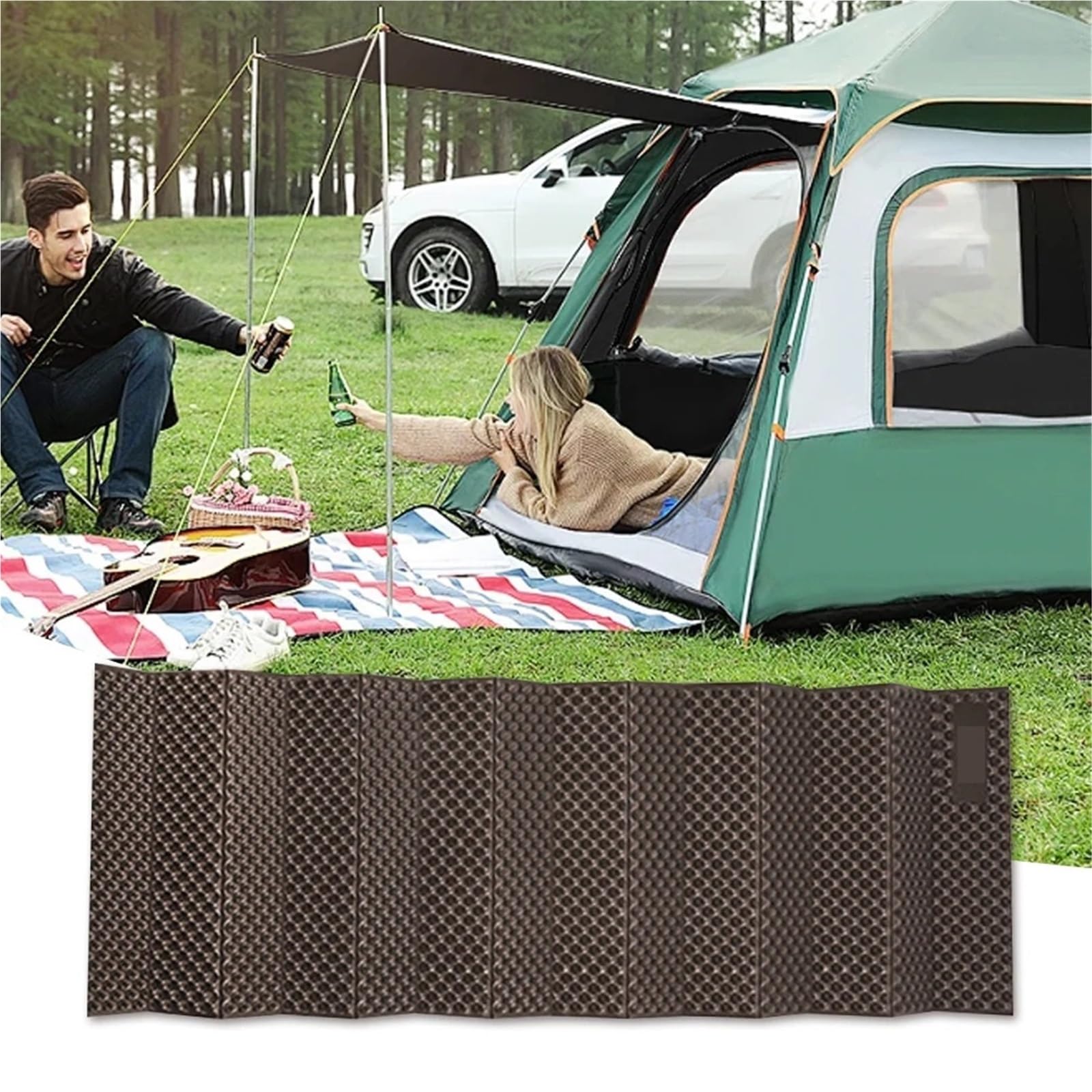 Colchoneta de Camping de Espuma Plegable Colchoneta for Dormir for Acampar al Aire Libre, colchón Impermeable for montañismo, Estera de Espuma Ultraligera for Picnic, Plegable a Prueba Humedad