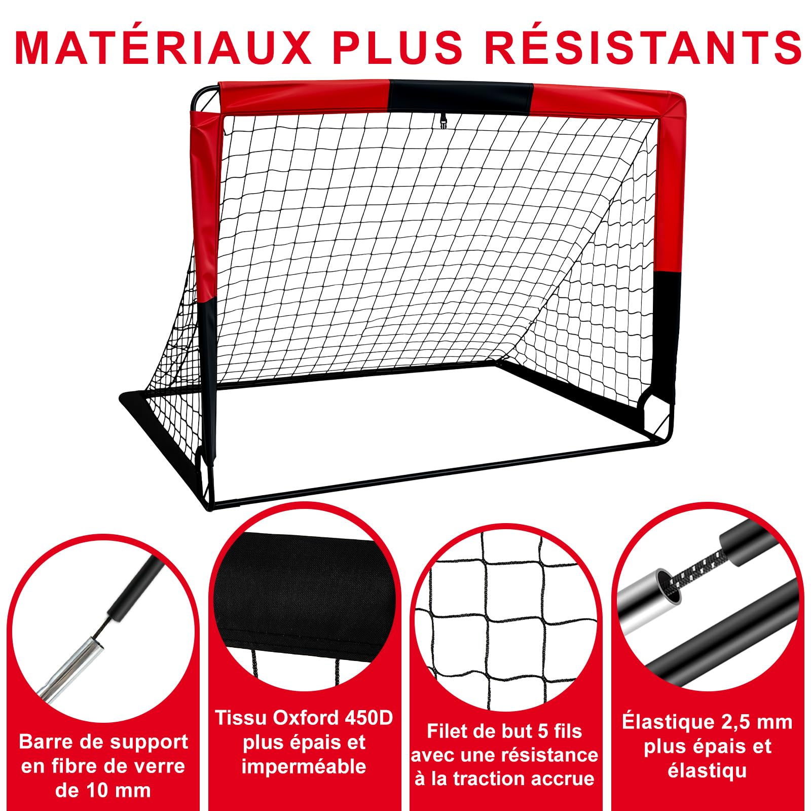 But de Football 2 en 1 Pliable avec Sac de Transport pour Jardin Enfants Intérieur Extérieur