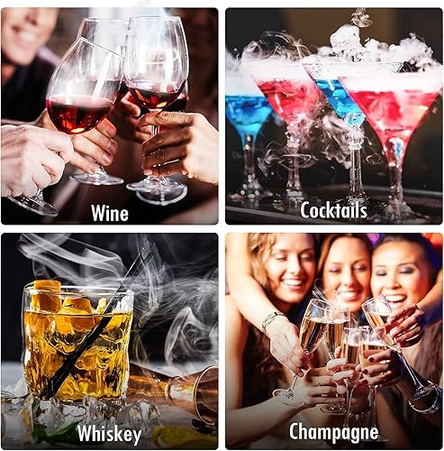 Miniatura 6 de Cocktail Smoker, Whiskey Smoker Kit, 6 Different Natural Flavor Wood Chips for Old Fashioned Bourbon Smoker Kit, Drink Smoker Kit for VodkaGinRum