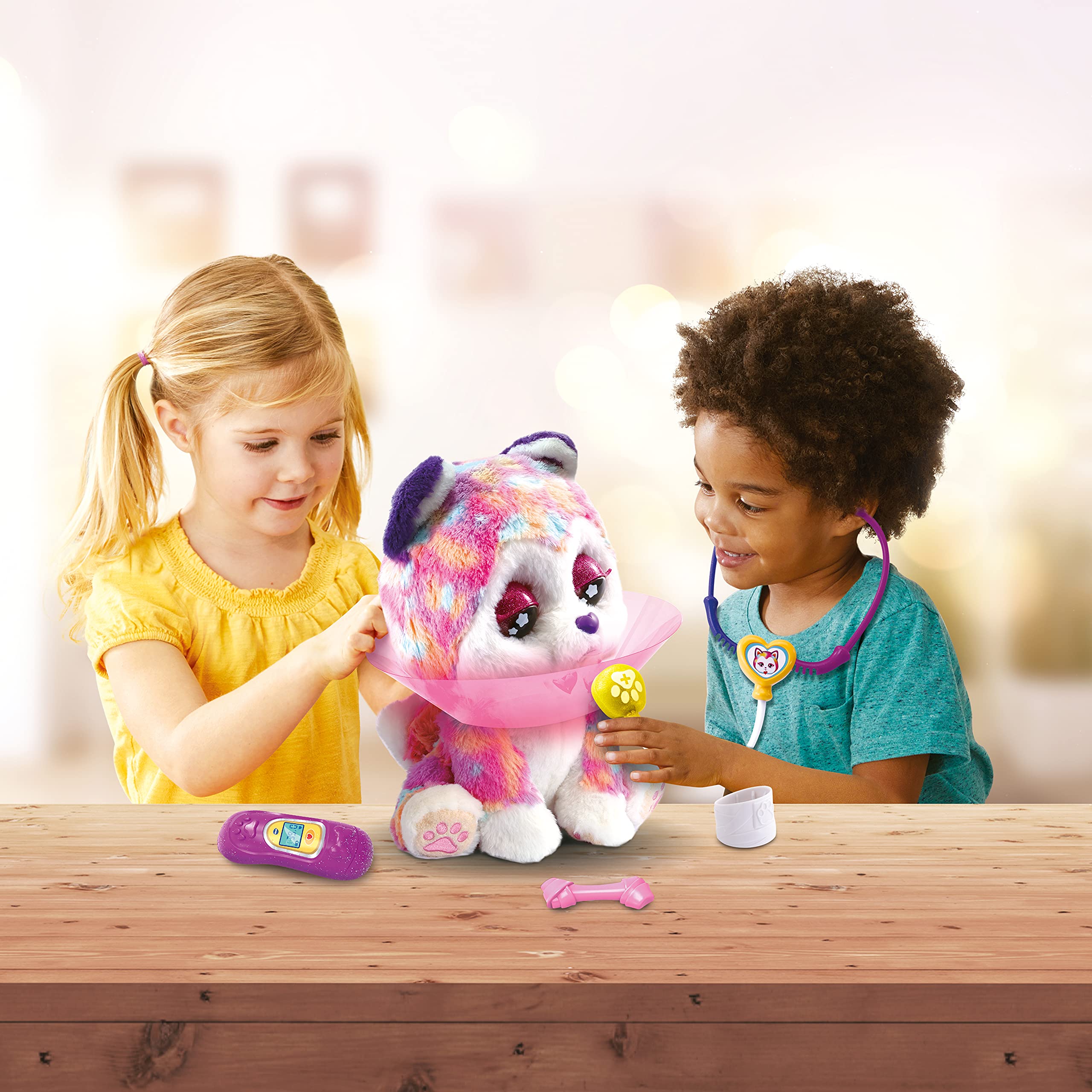 VTech - Husky Visita al Veterinario, Peluche Interactivo, Juguete para niños +3 años, más de 100 Combinaciones de Sonidos y Movimientos, versión ESP (3480-529722)