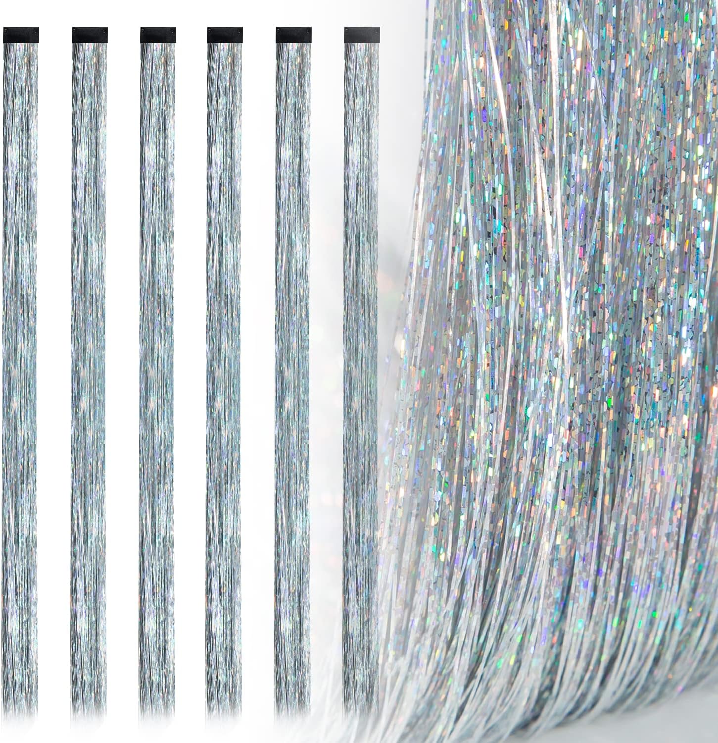 White Feather Tinsel Hair Clip Costume Accessory main image 0