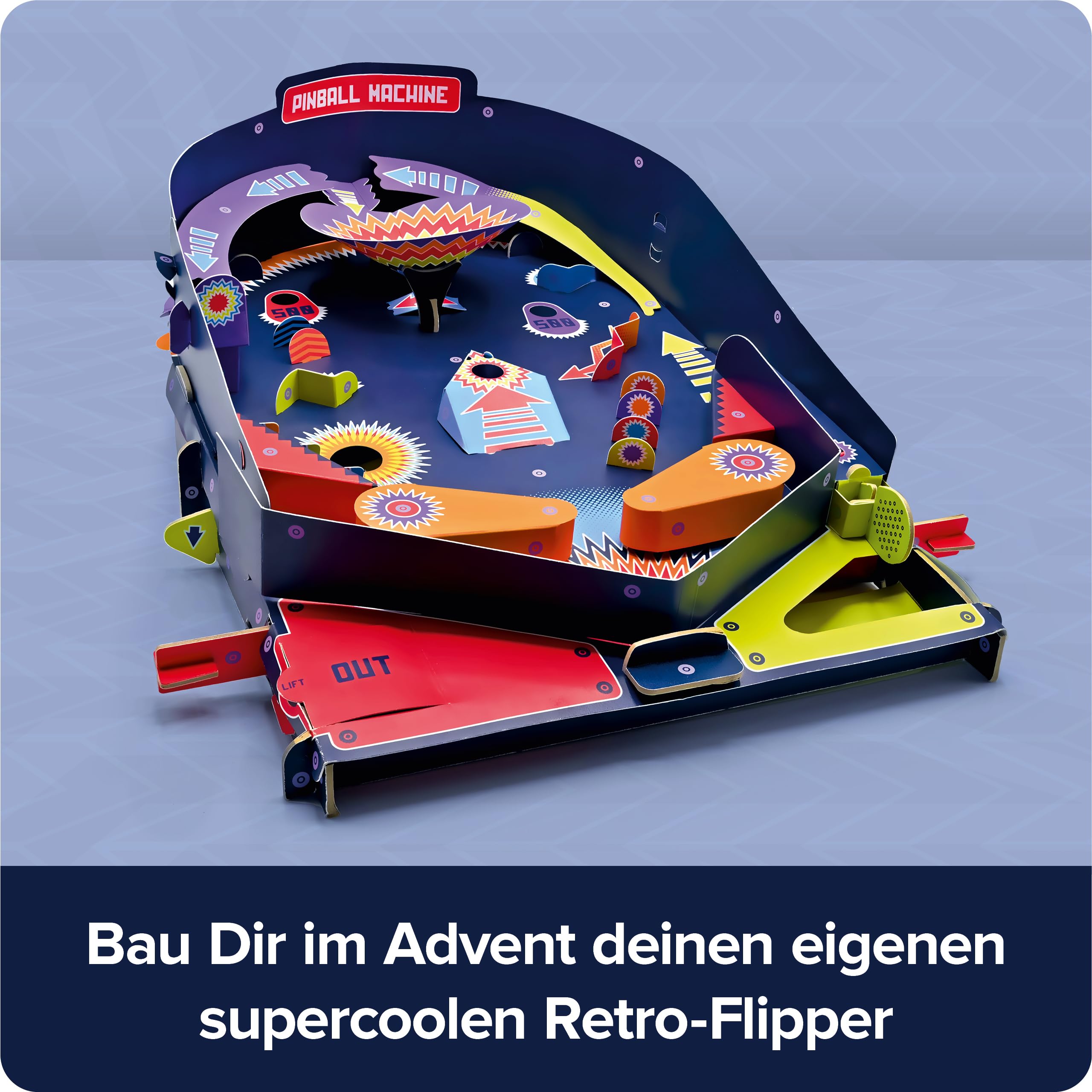Besuche den Franzis- FRANZIS 67210 - Retro Flipper Adventskalender, In 24 Tagen zum eigenen, voll funktionsfähigen Flipper-Automaten, plastikfrei, für Kinder ab 8 Jahren in use