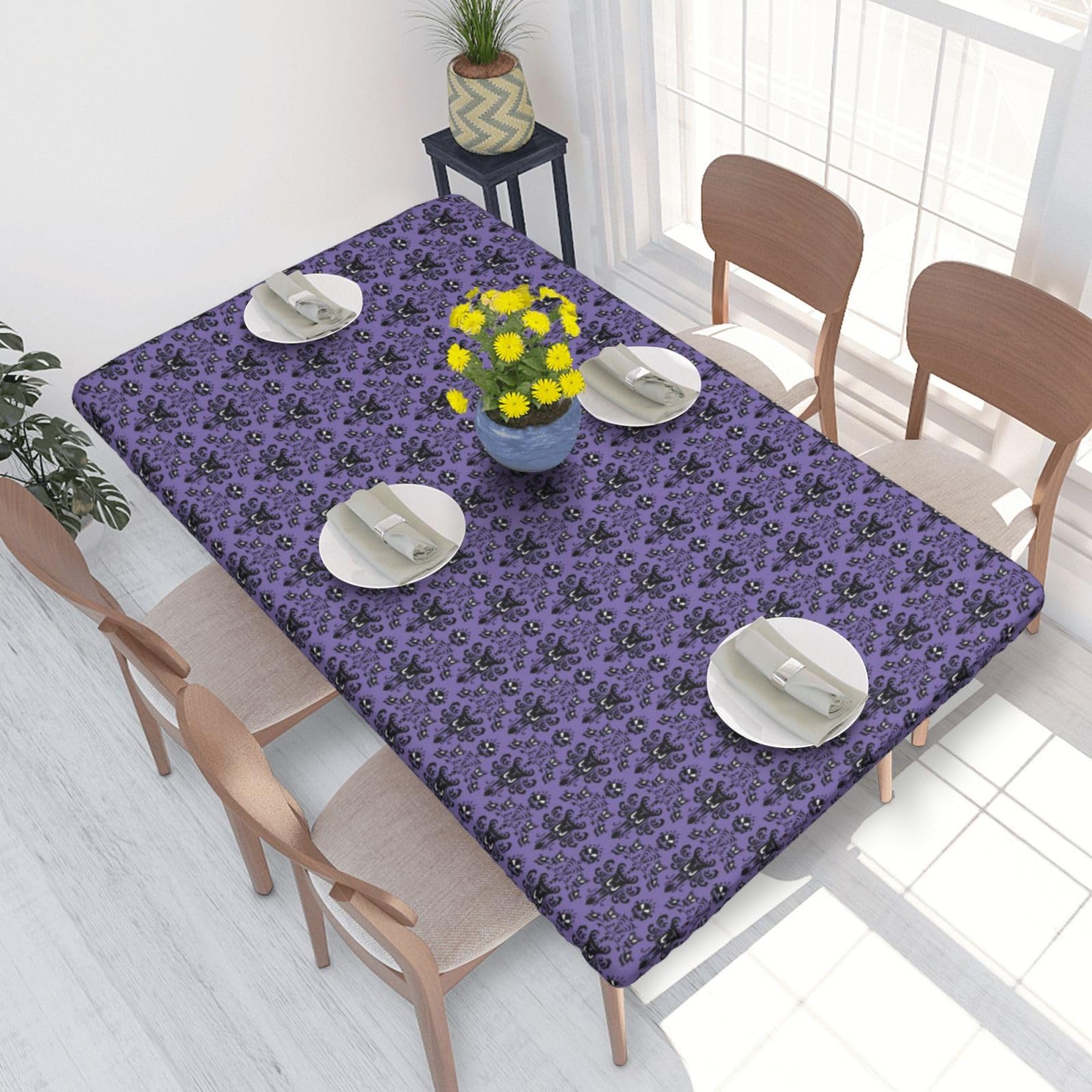 WKSGDSG Fitted Tablecloth For Dining Room 4ft, Elastic Edged Table Cover